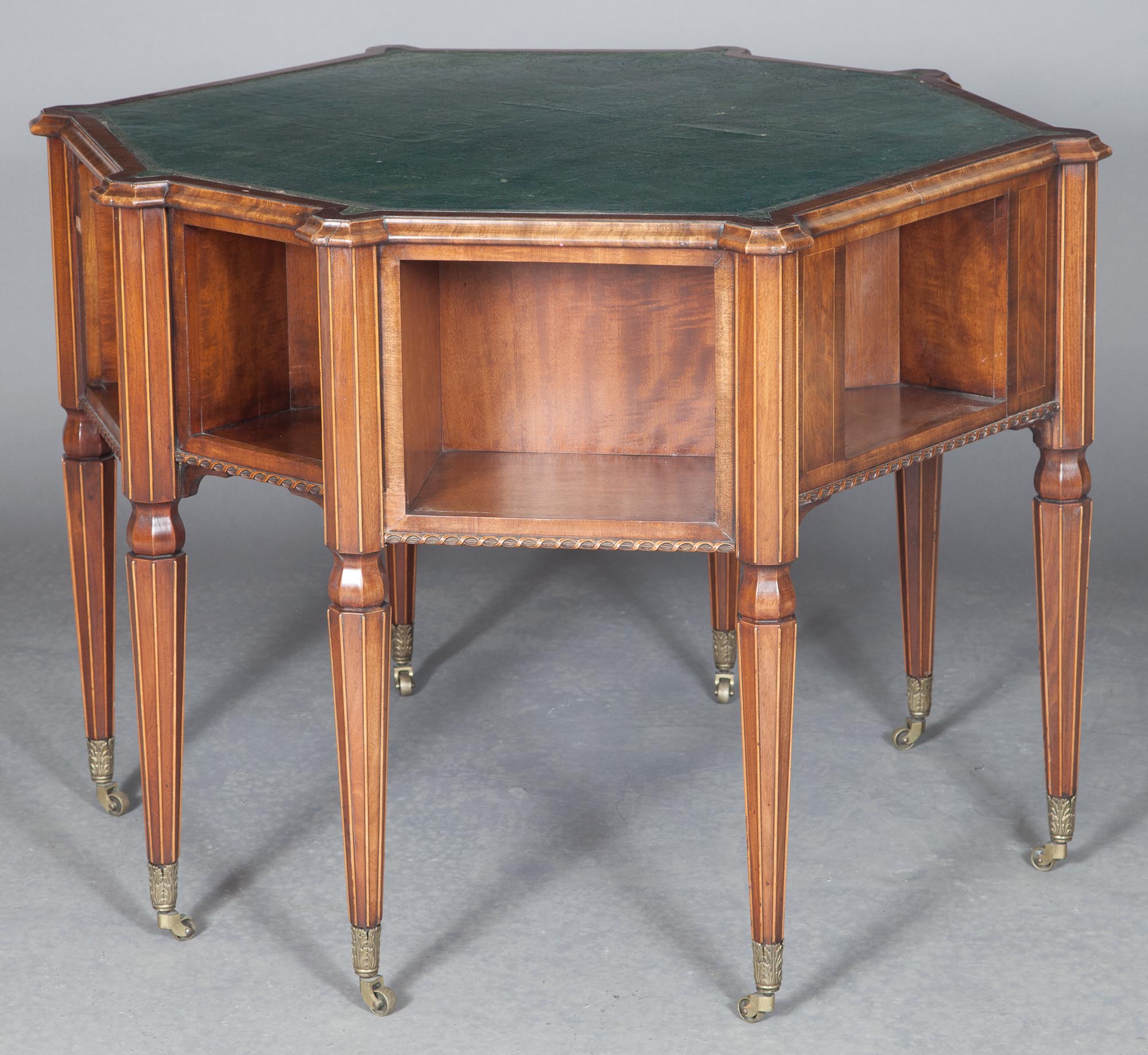 Lot image - Regency Style Inlaid Mahogany Library Table