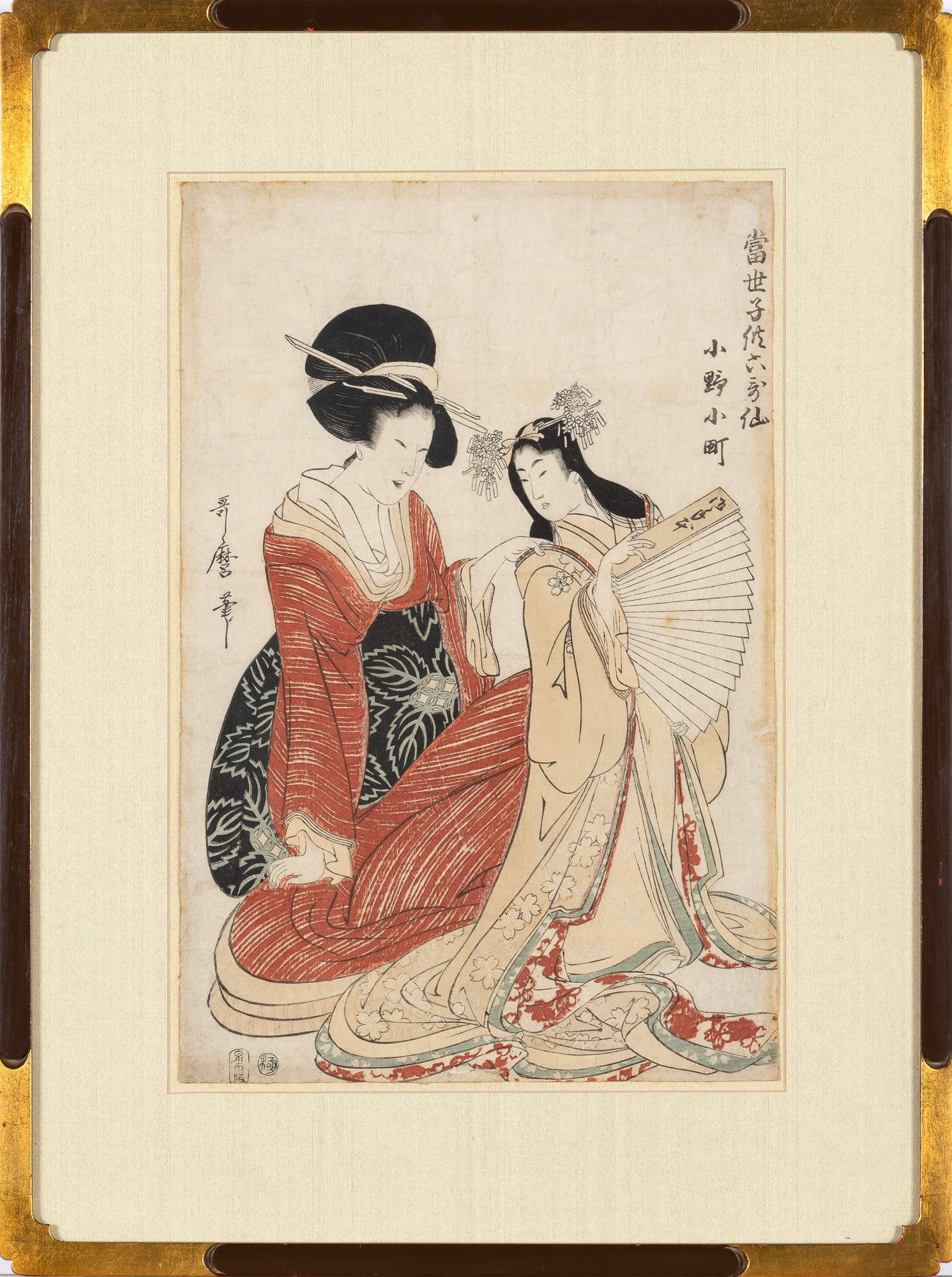 Lot image - Japanese Woodblock Print, Kitagawa Utamaro