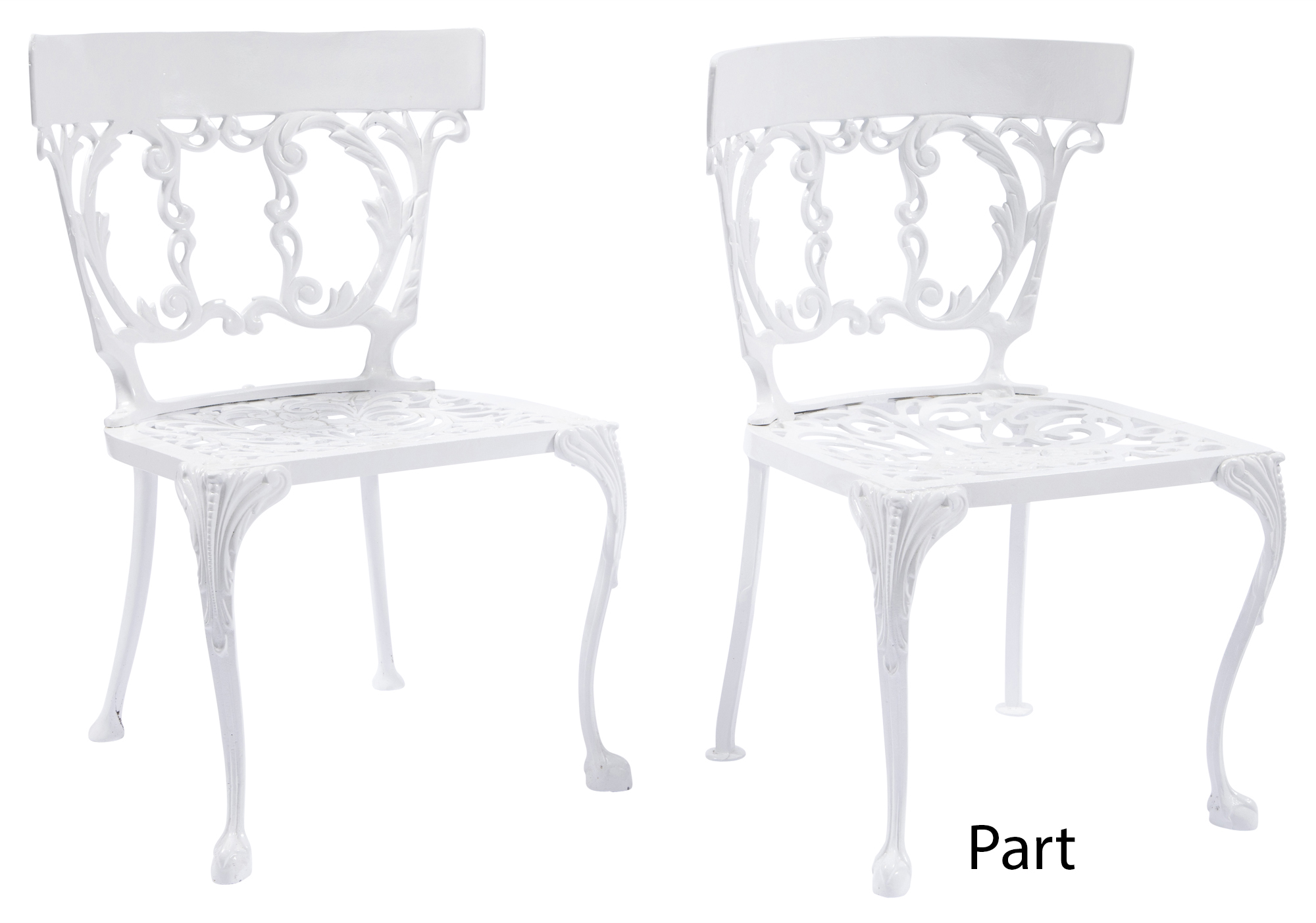 Lot image - Set of Six Powder Coated Cast Iron Chairs