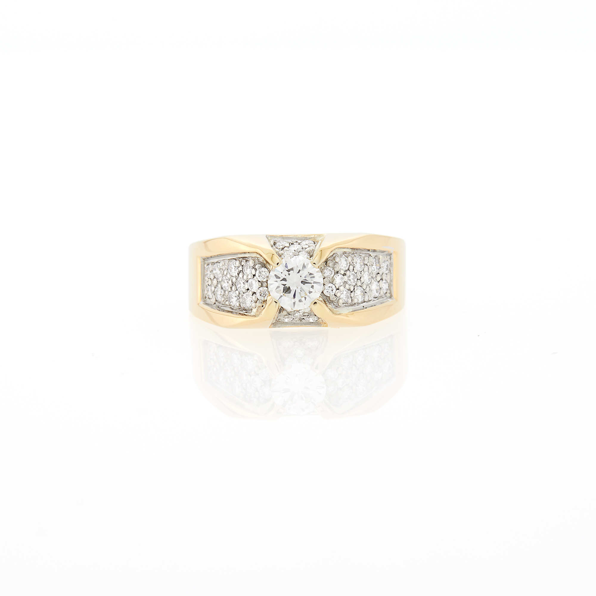 Lot image - Two-Color Gold and Diamond Ring