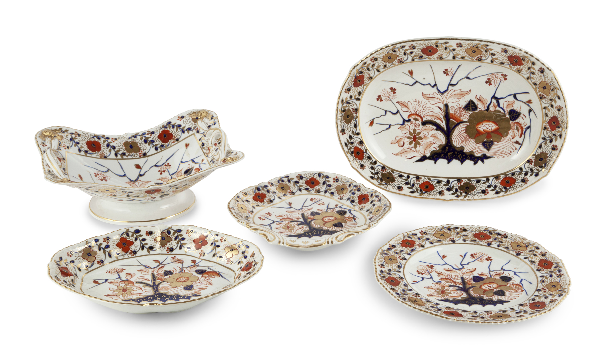 Lot image - Assembled Derby Imari Porcelain Dinner Service