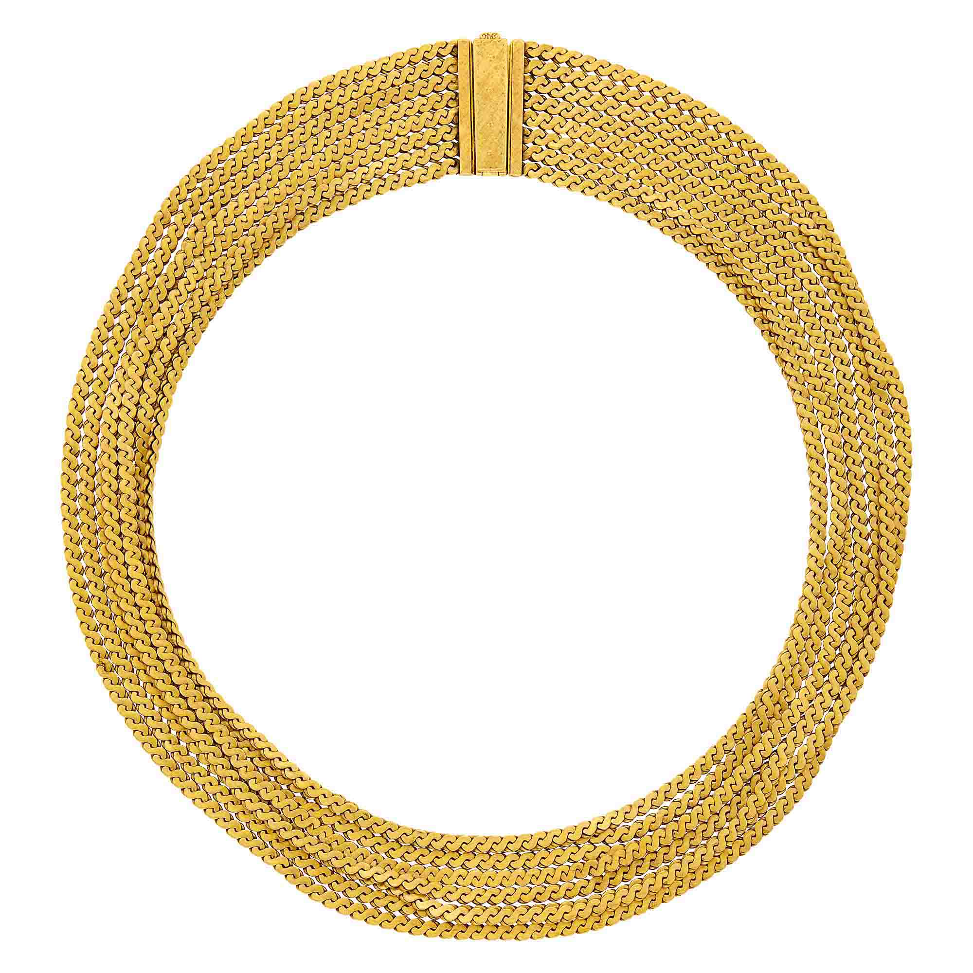 Lot image - Eight Strand Gold Necklace