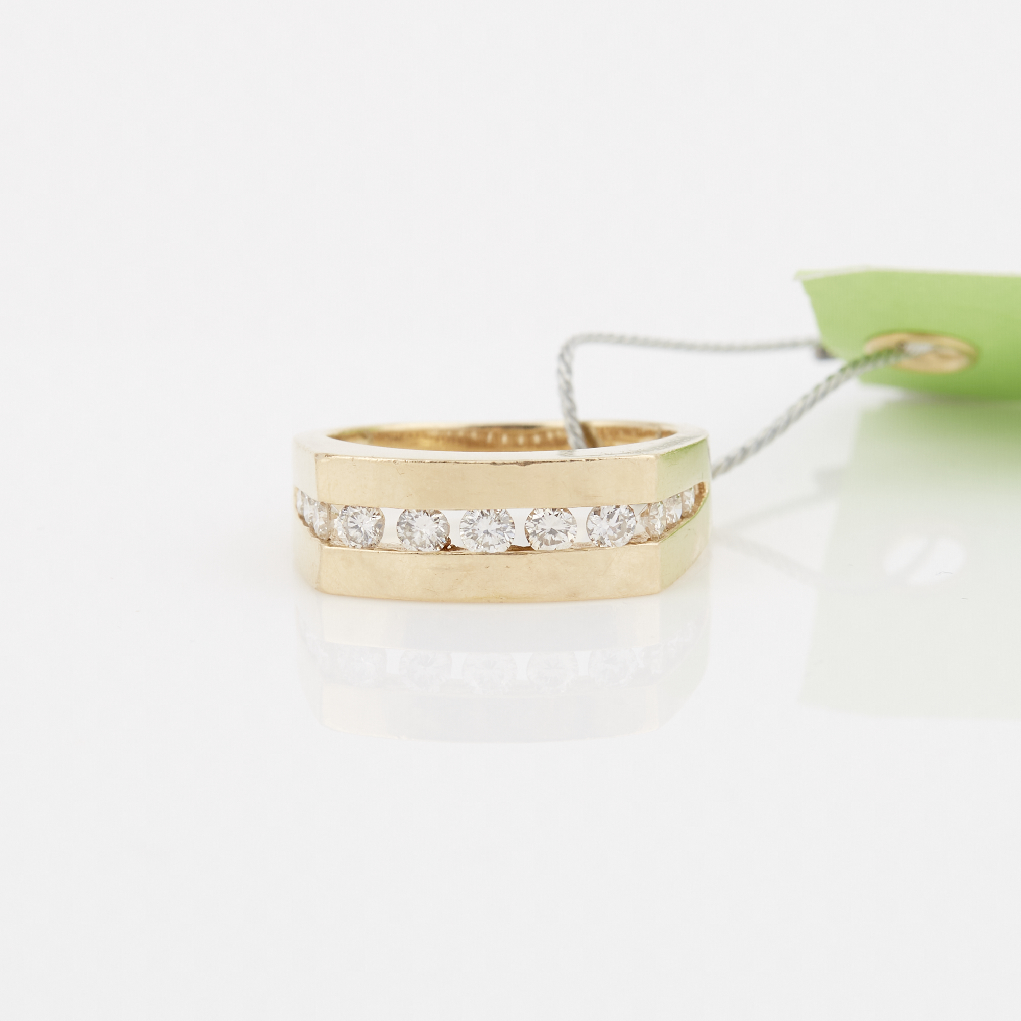 Lot image - Diamond Ring, 11 diamonds about 0.75 ct., 14K 5 dwt.