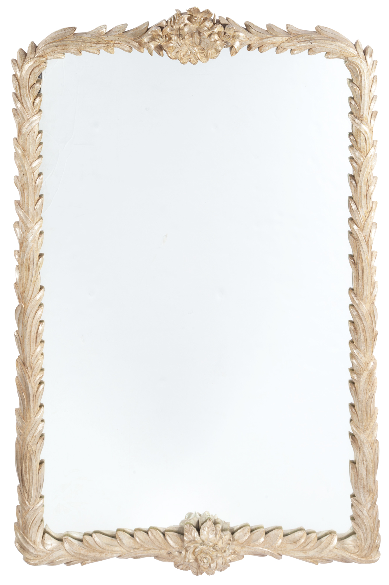 Lot image - Silvered Leaf Carved Mirror