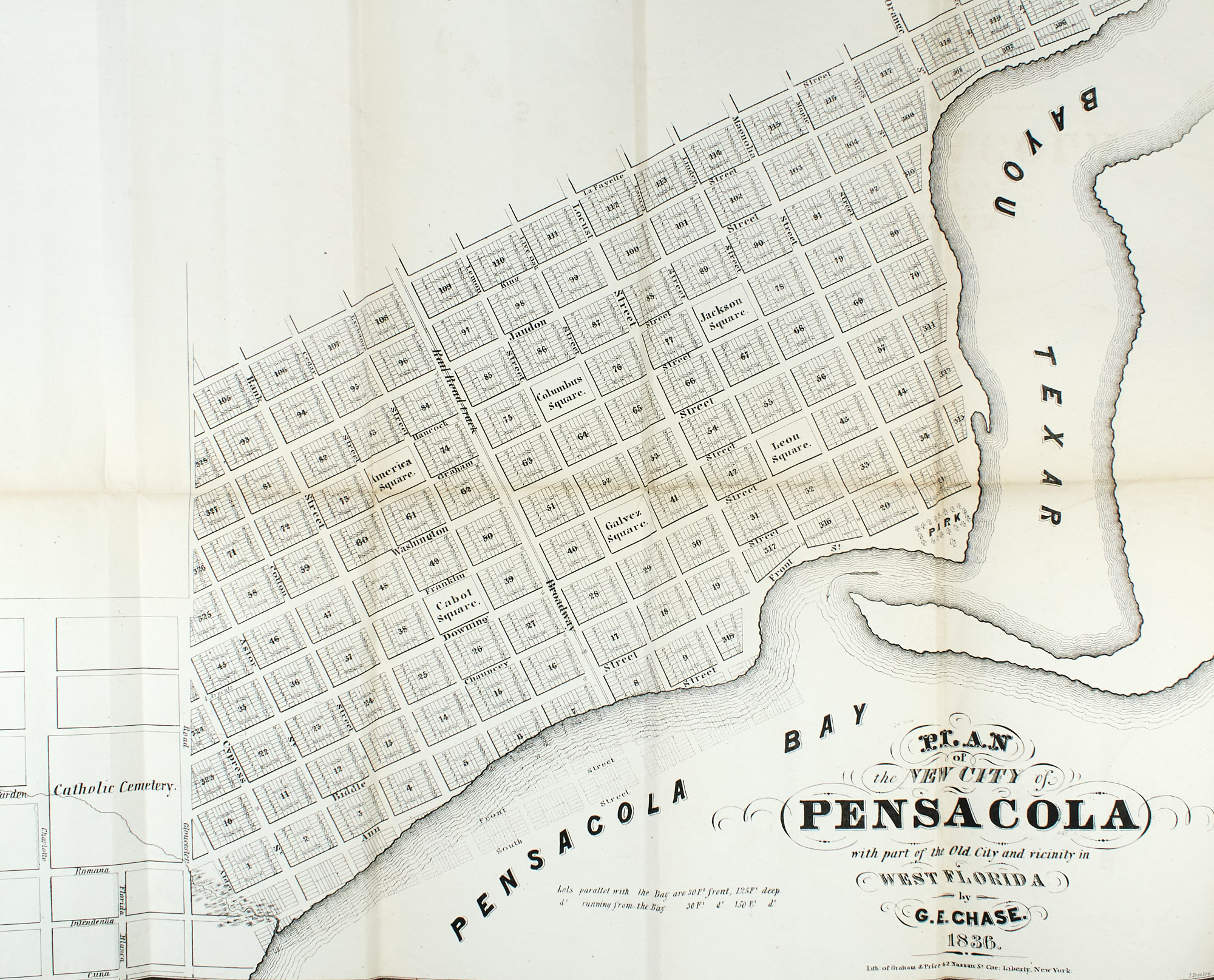 Lot image - [CHASE, WILLIAM H.[ENRY], Trustee]  Sale of Town Lots at Pensacola, with a Description of the Place, Climate, &c.
