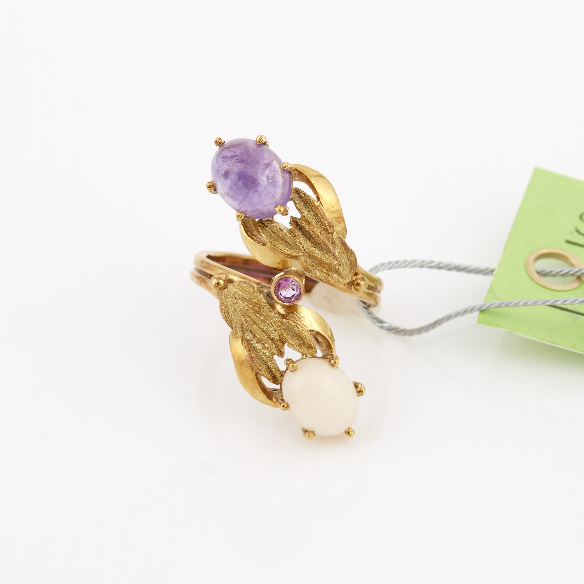 Lot image - Gold and Stone Ring, 18K 6 dwt. all