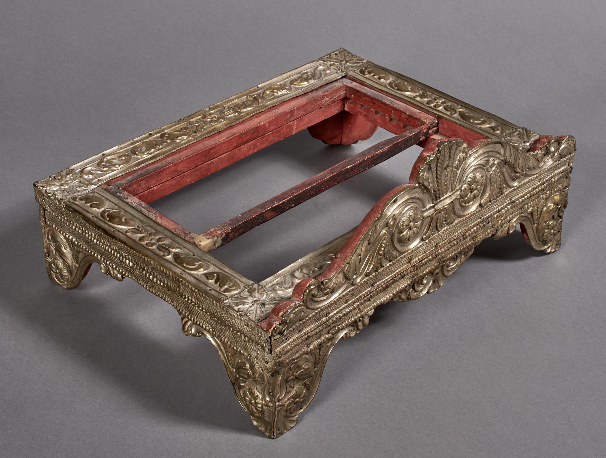 Lot image - Continental Silvered Metal-Covered and Painted Table Lectern