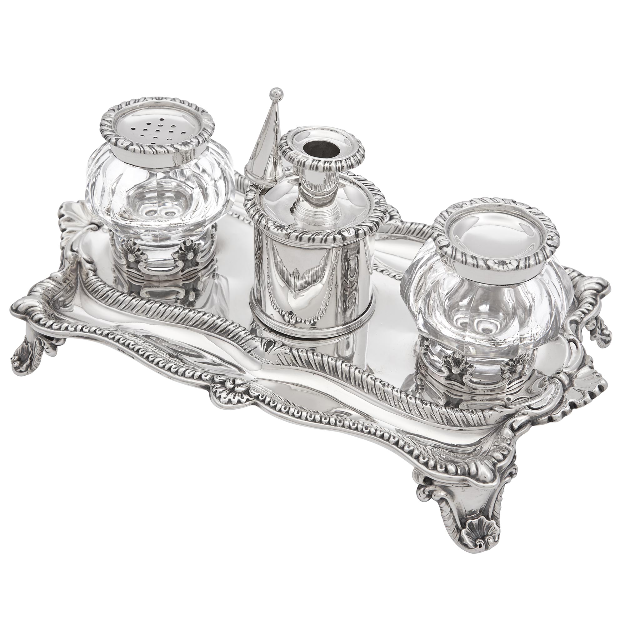 Lot image - Victorian Sterling Silver Inkstand