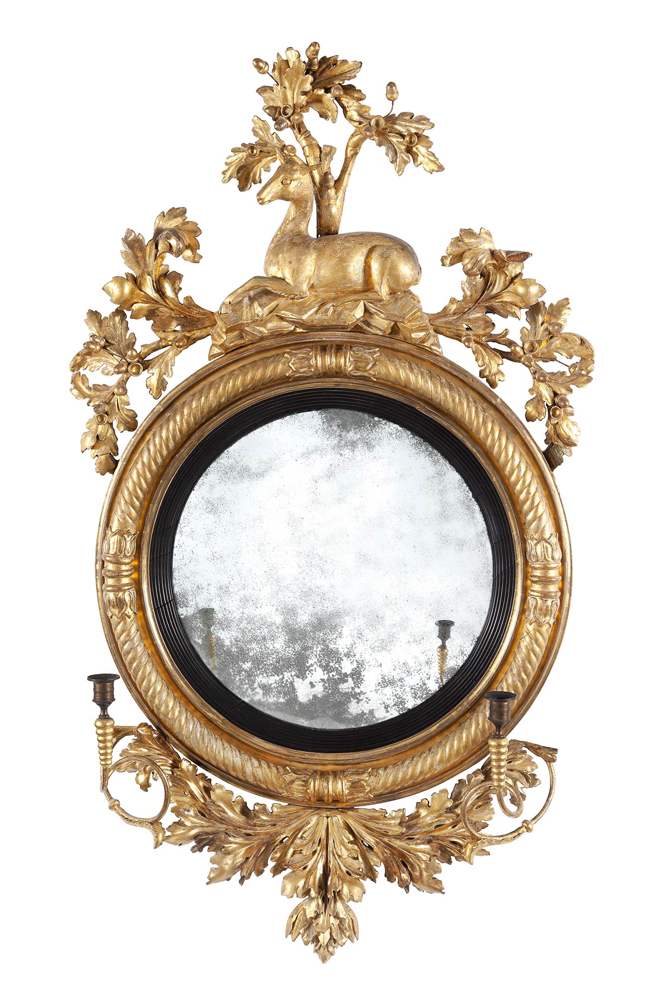 Lot image - George IV Giltwood Convex Mirror