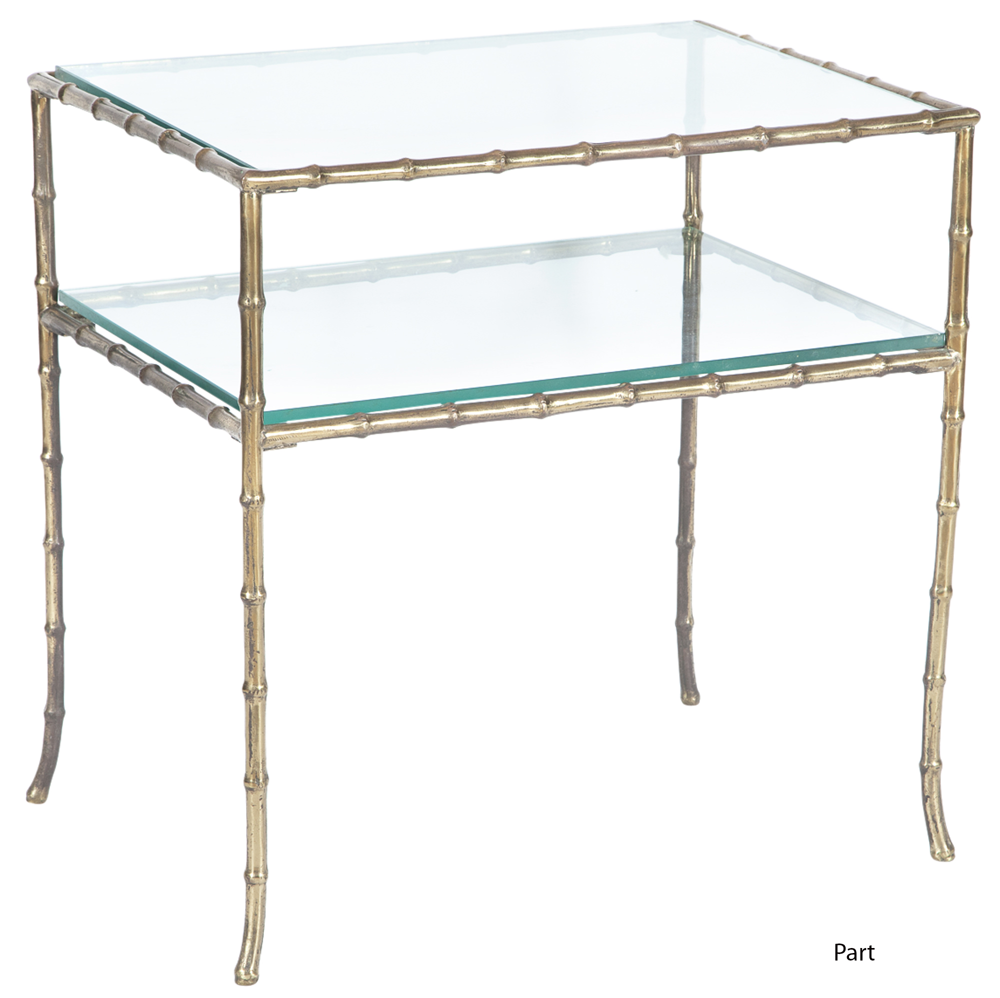 Lot image - Pair of Maison Jansen Bronze Faux Bamboo Side Tables