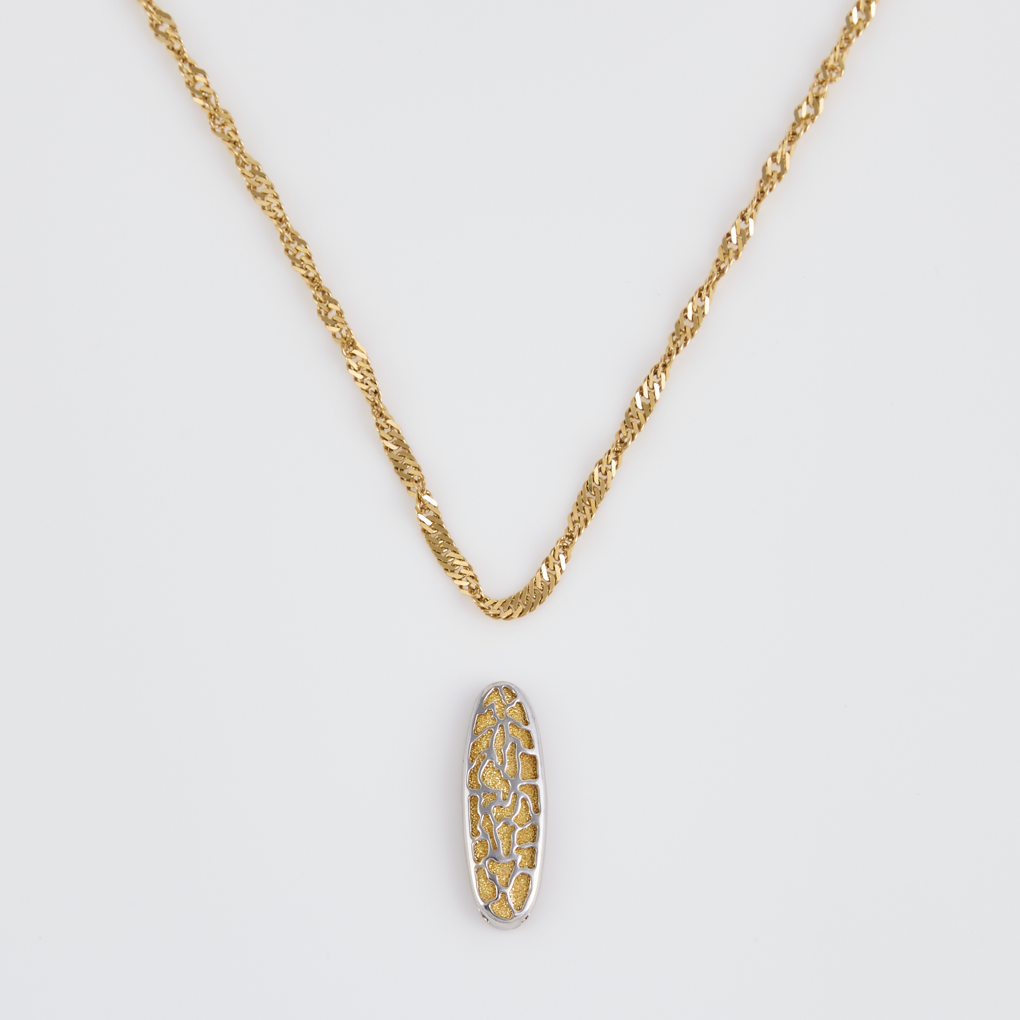 Lot image - Gold Pendant and Neck Chain, 18K 8 dwt.
