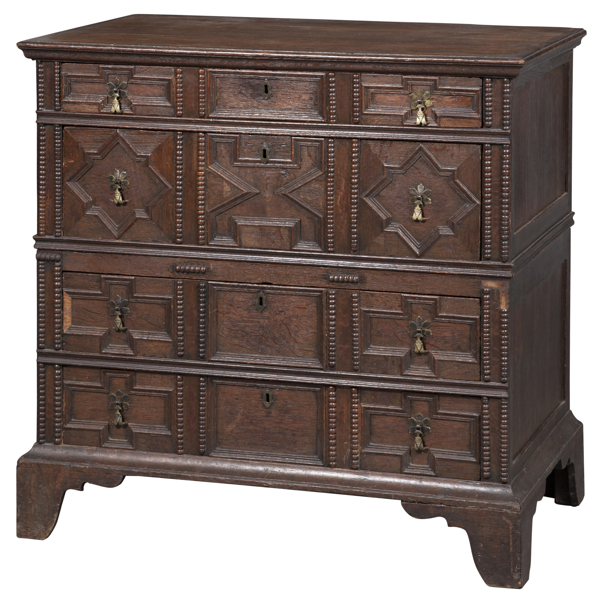 Lot image - Jacobean Style Oak Chest of Drawers