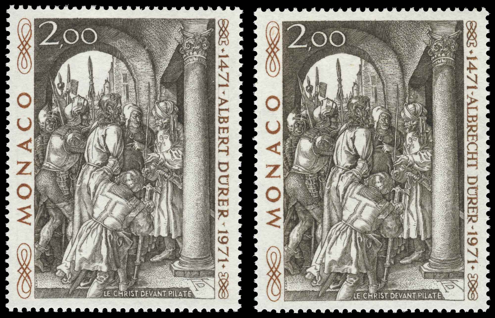 Lot image - Monaco 1972 Durer Printing Error, Ceres 873A