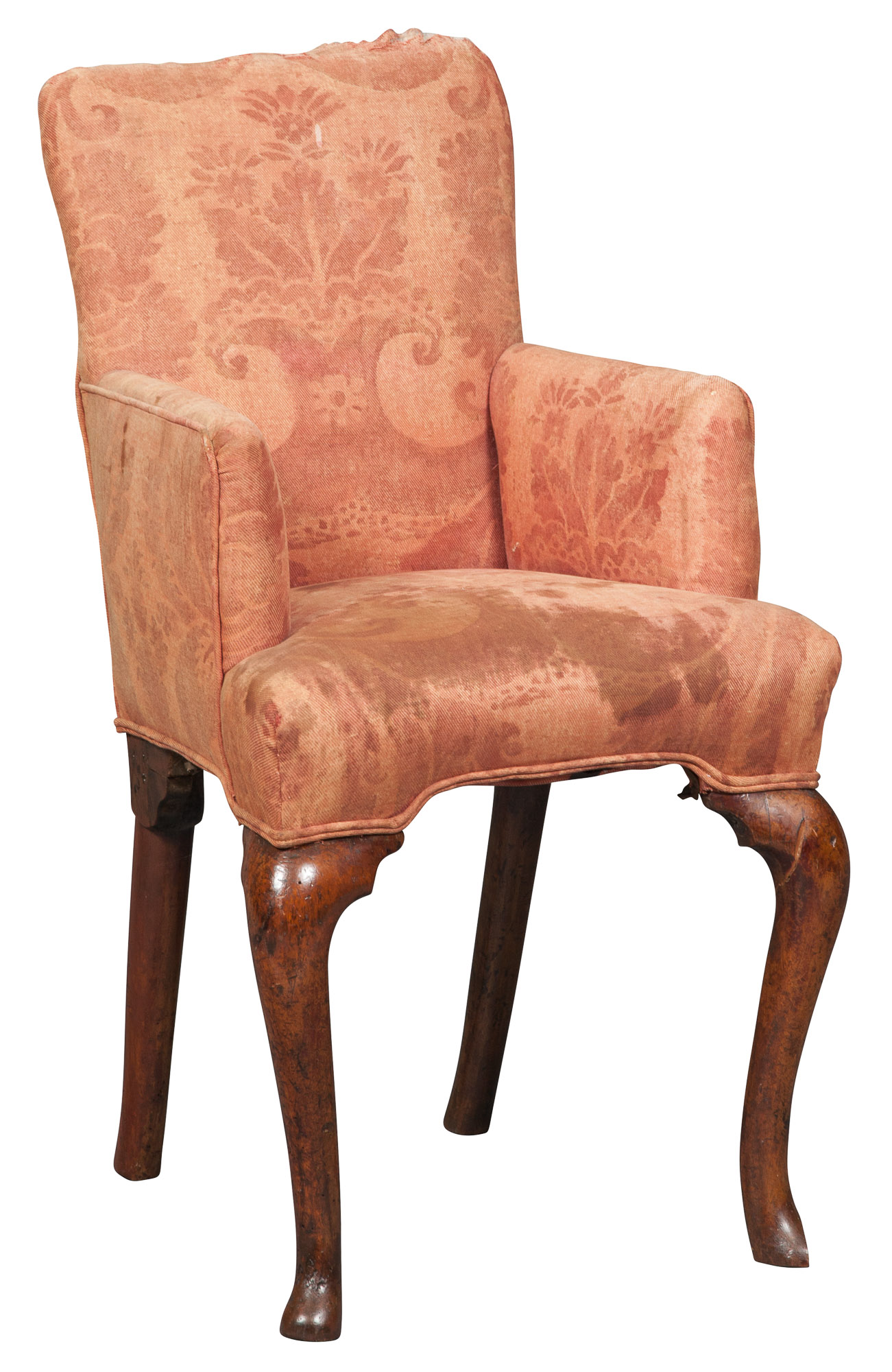 Lot image - George II Walnut Upholstered Childs Armchair