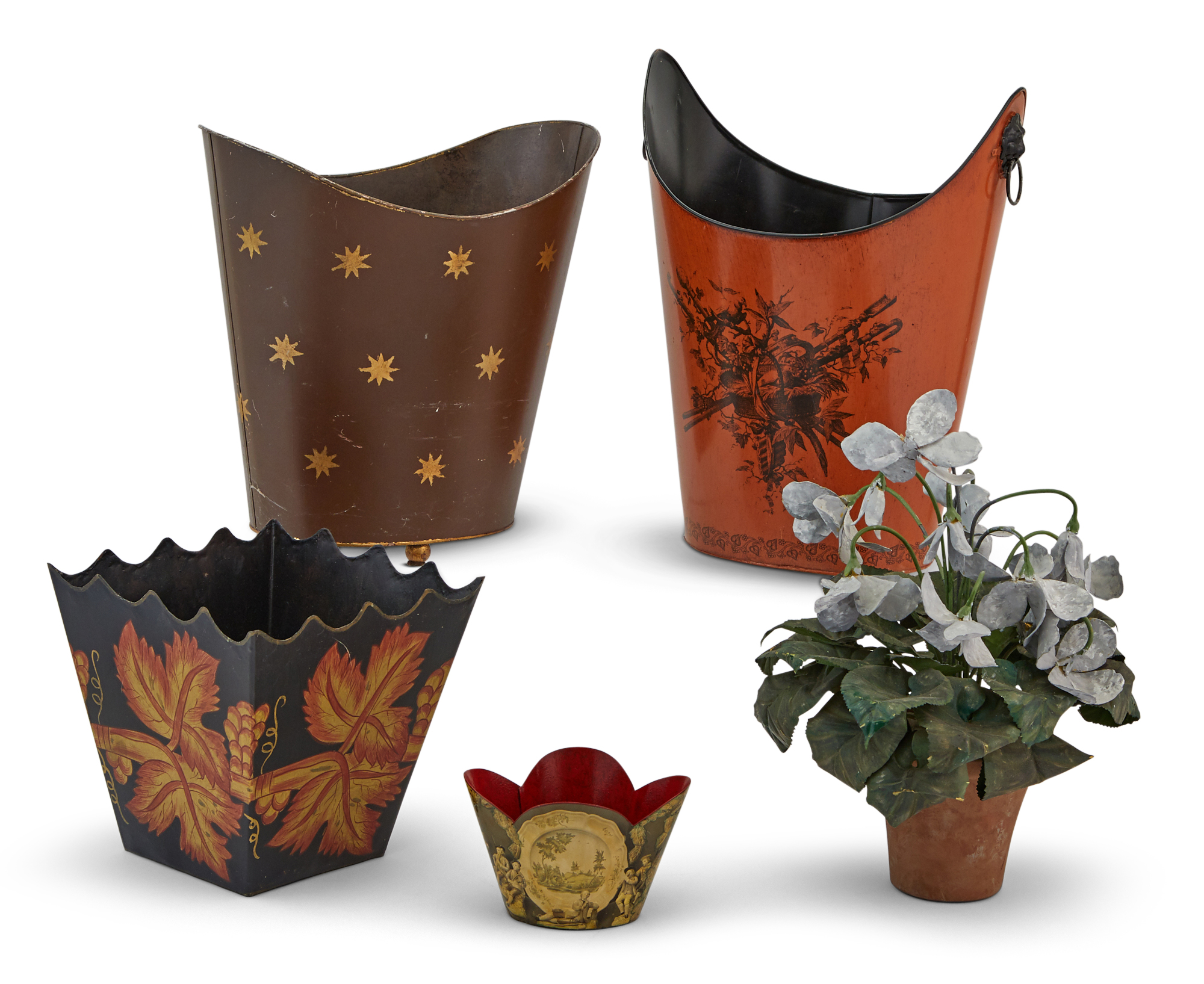 Lot image - Group of Five Tole Articles