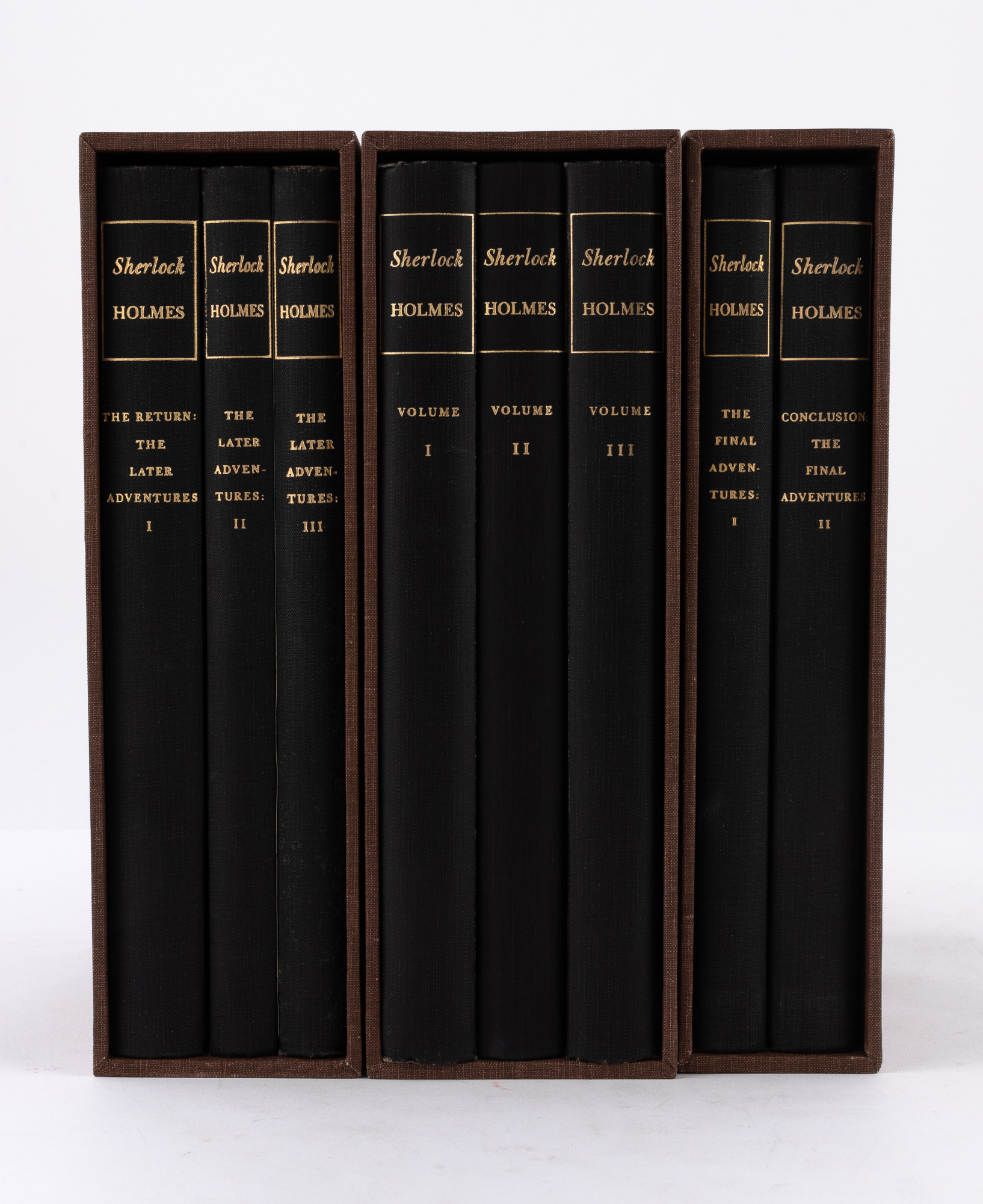 Lot image - DOYLE, ARTHUR CONAN  The Adventures of Sherlock Holmes [with:] The Later Adventures [and:] The Final Adventures.