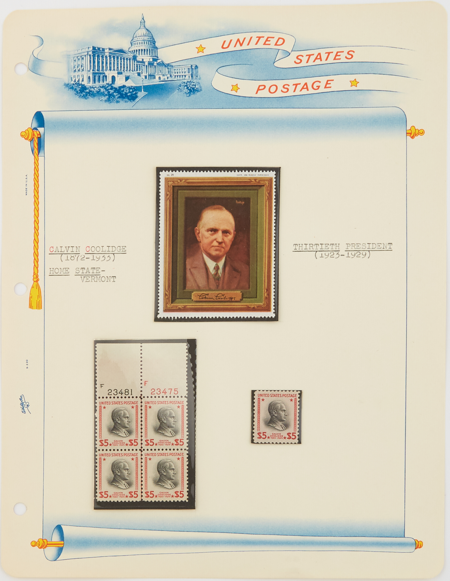 Lot image - United States 1938 Presidential Series Postage Stamps
