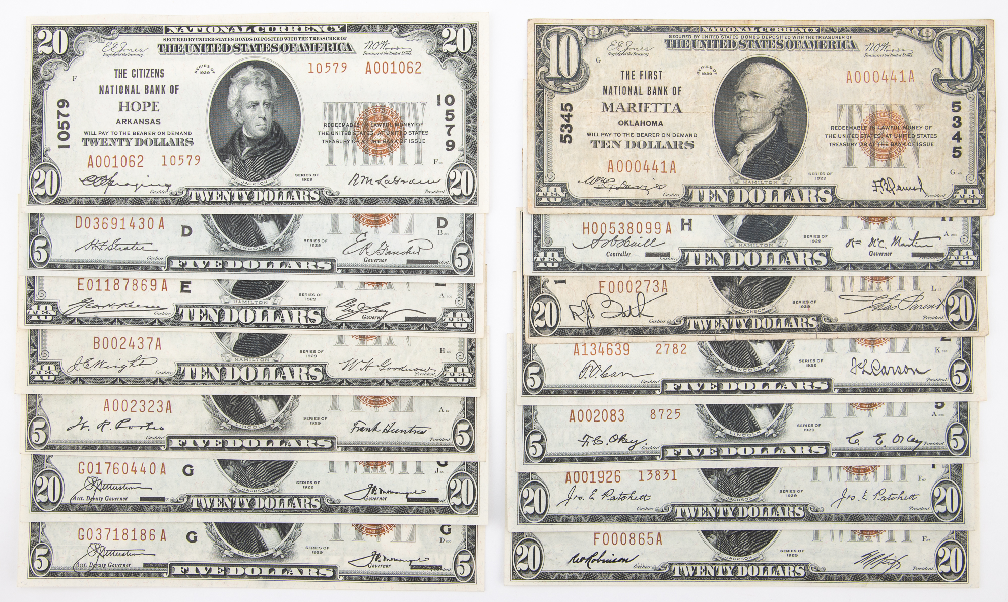 Lot image - United States Small Size National Banknotes