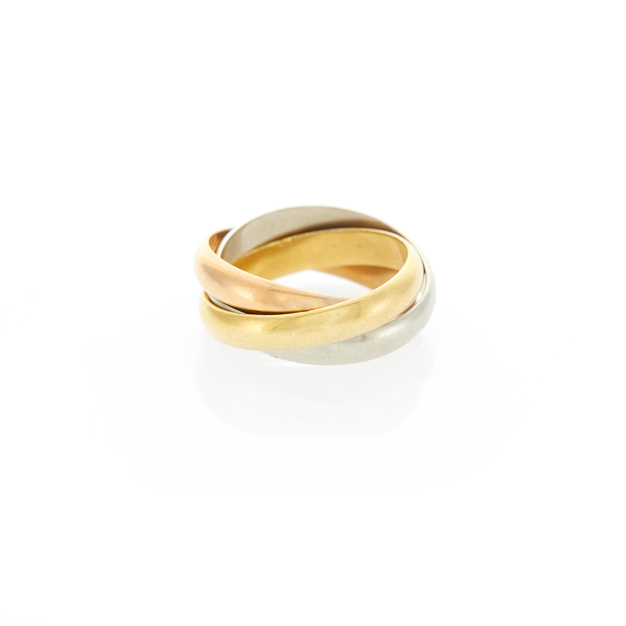 Lot image - Cartier Tricolor Gold Trinity Rolling Band Ring
