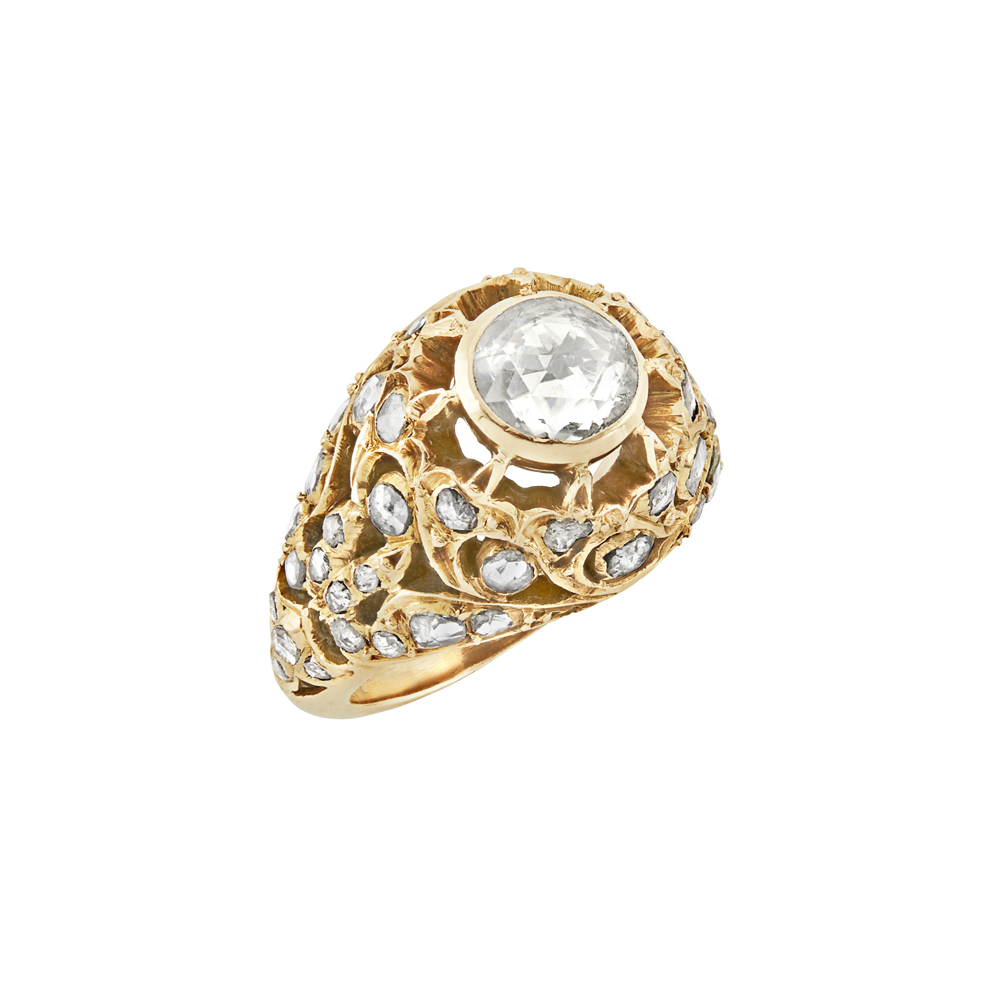 Lot image - Gold and Diamond Ring