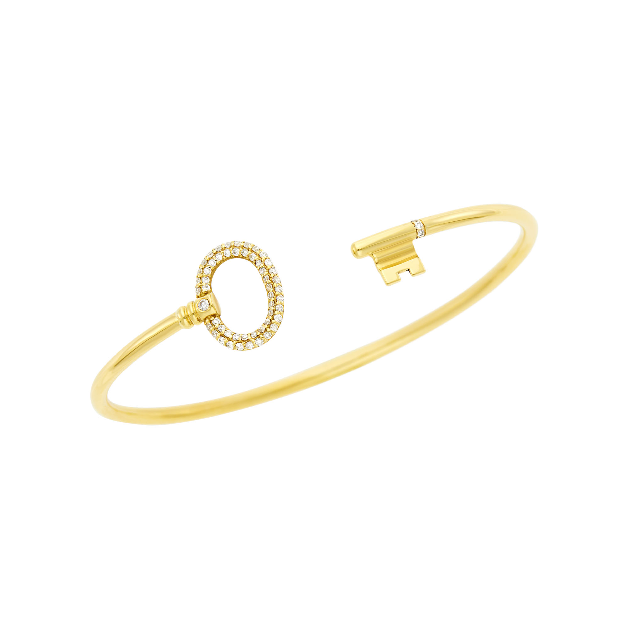 Lot image - Tiffany & Co. Gold and Diamond Keys Wire Bangle Bracelet