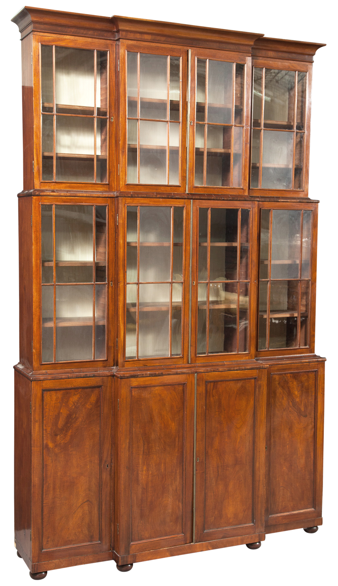 Lot image - Federal Mahogany Breakfront Bookcase