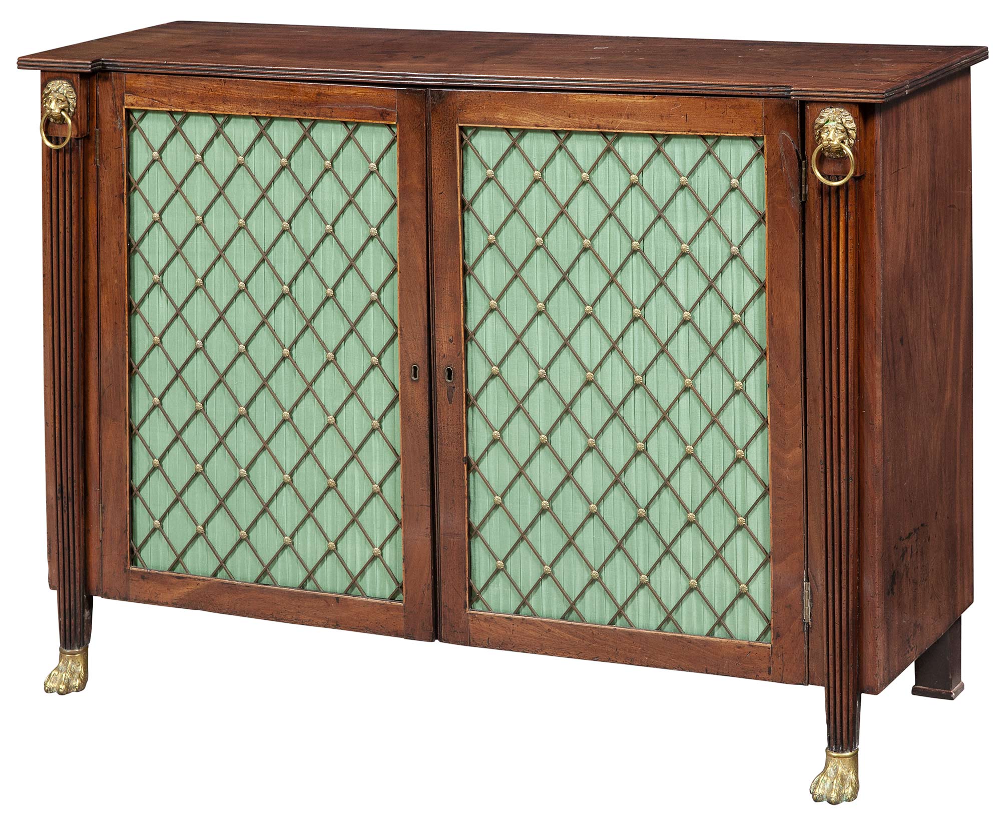 Lot image - Regency Brass-Mounted Inlaid Mahogany Cabinet