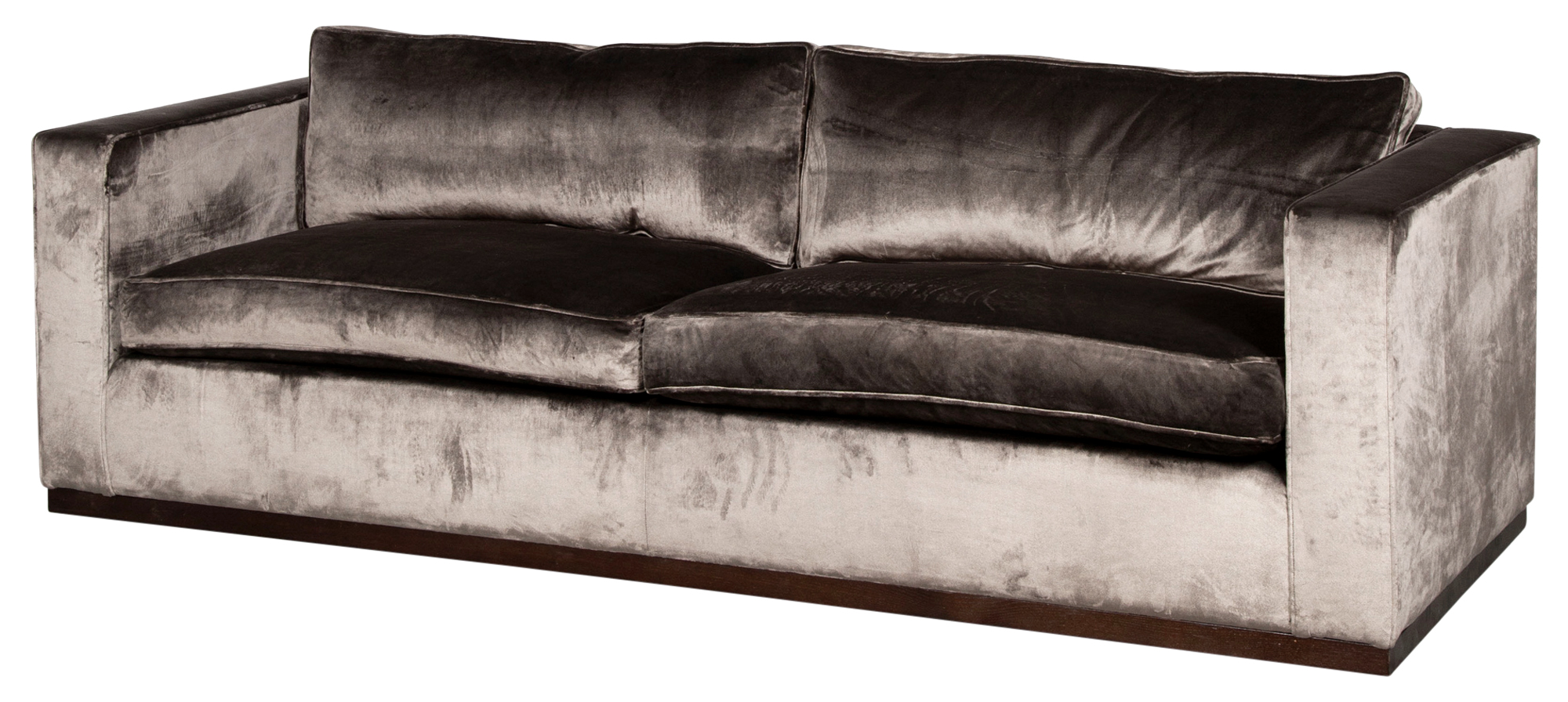 Lot image - George Smith Upholstered Dark Stained Wood Loose Cushion Sofa