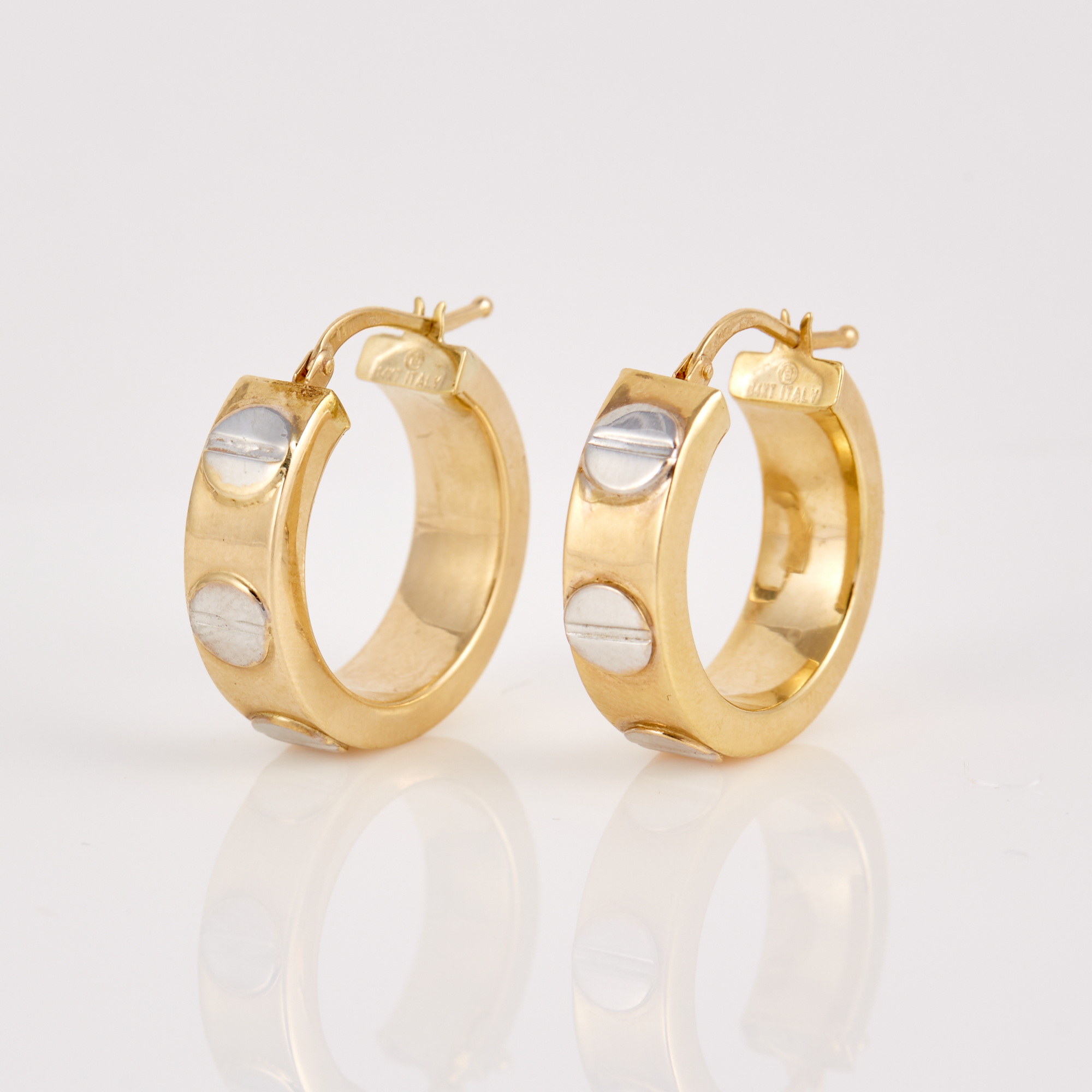 Lot image - Two Gold Earrings, 14K 2 dwt.