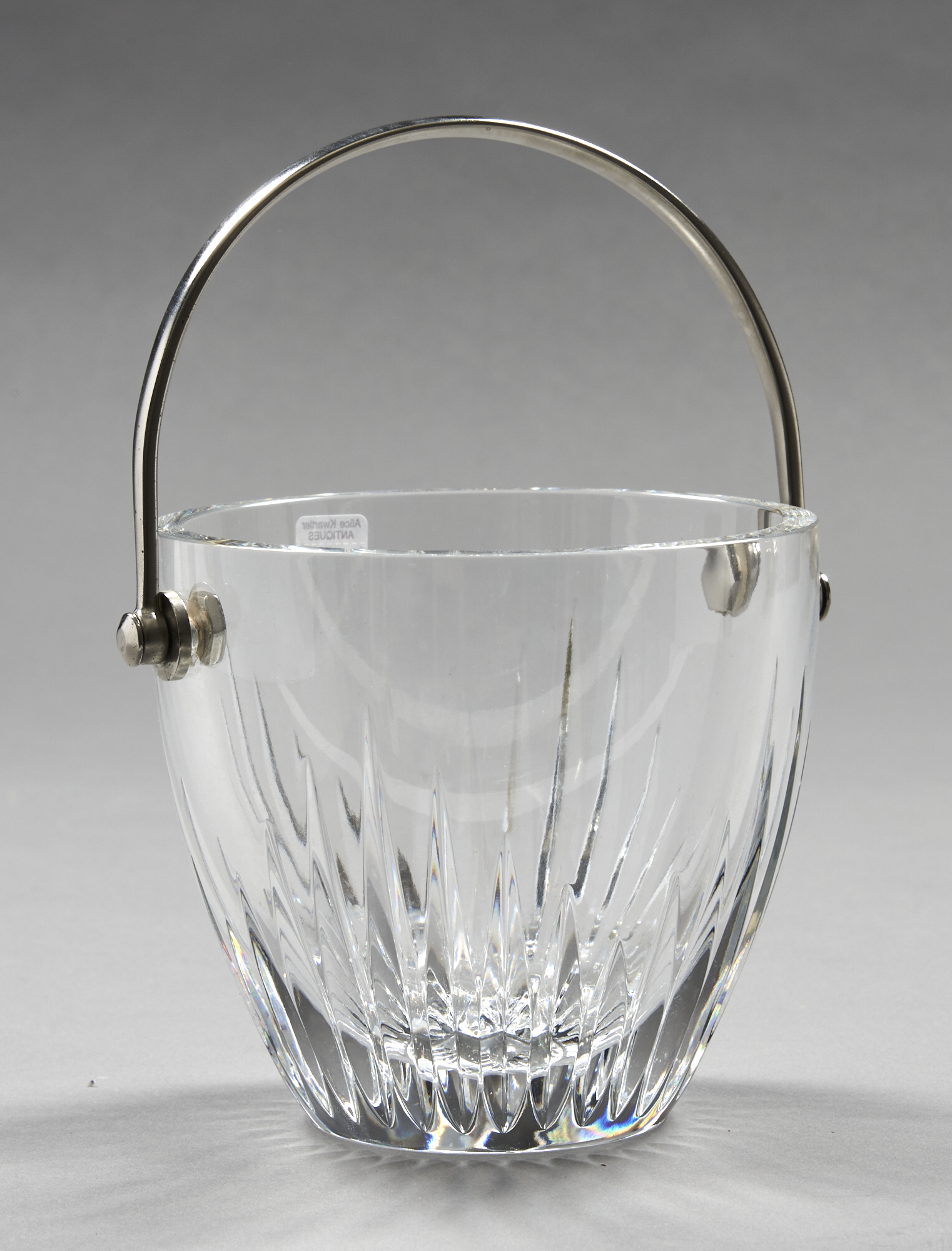 Lot image - Baccarat Glass and Metal Ice Pail