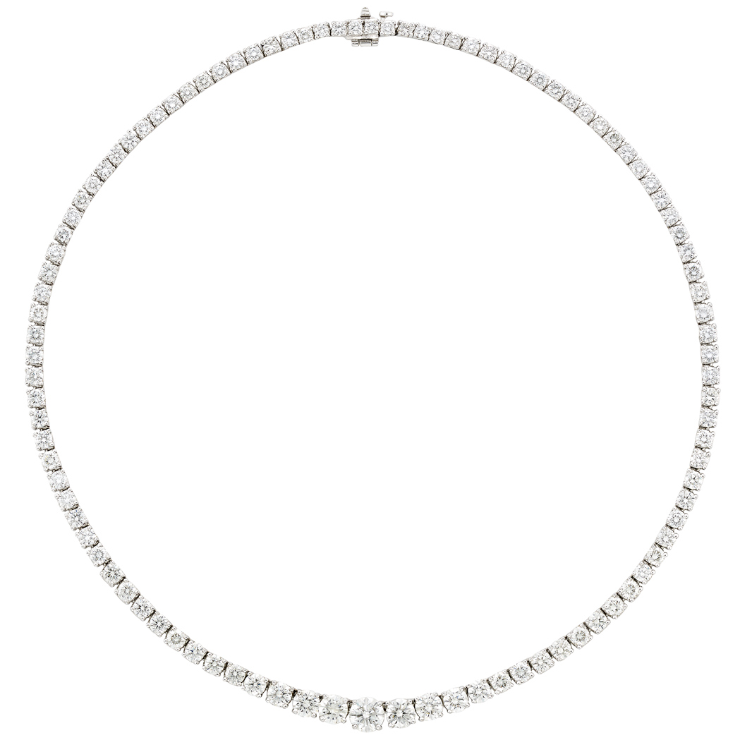 Lot image - Platinum and Diamond Necklace
