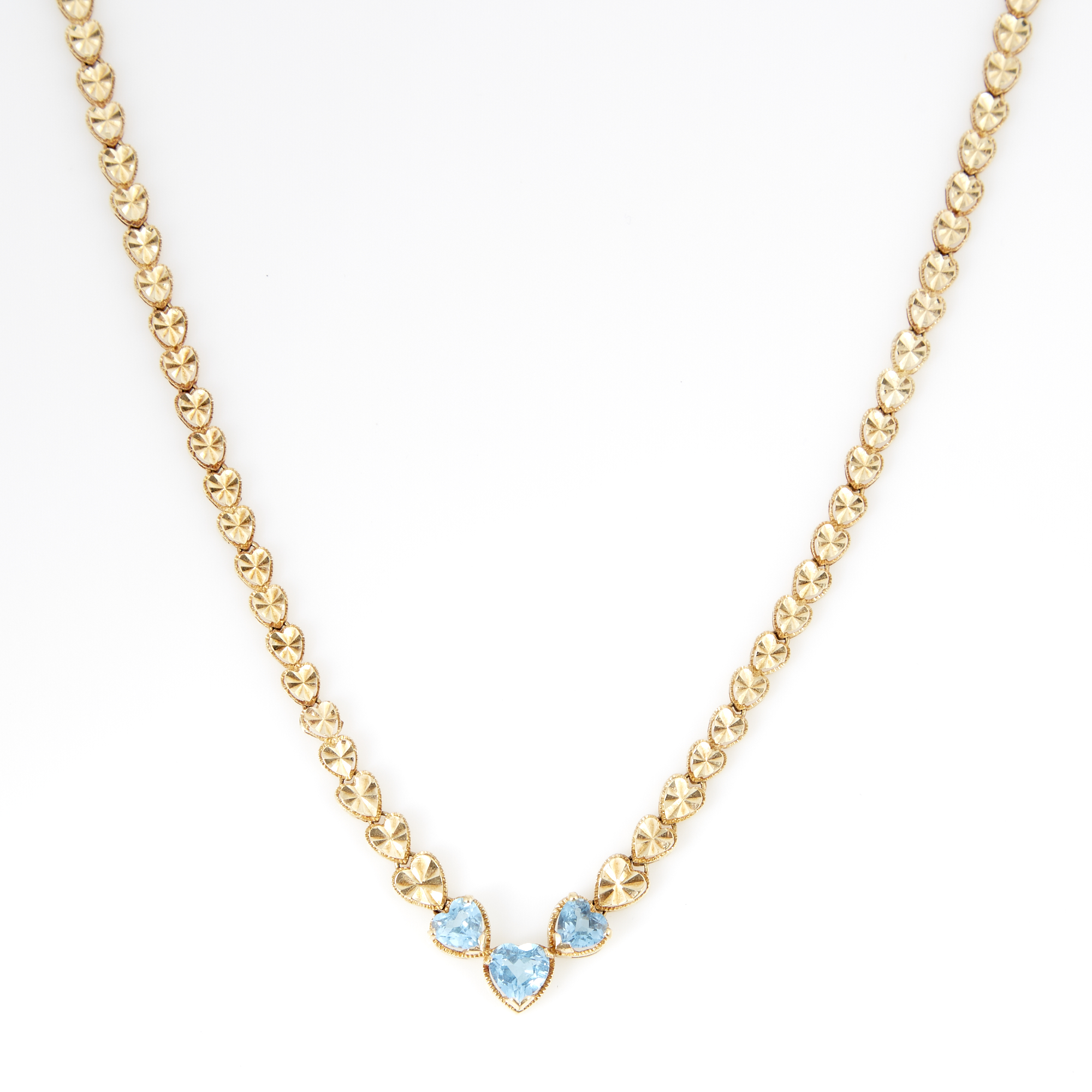 Lot image - Gold and Stone Necklace, 14K 9 dwt. all