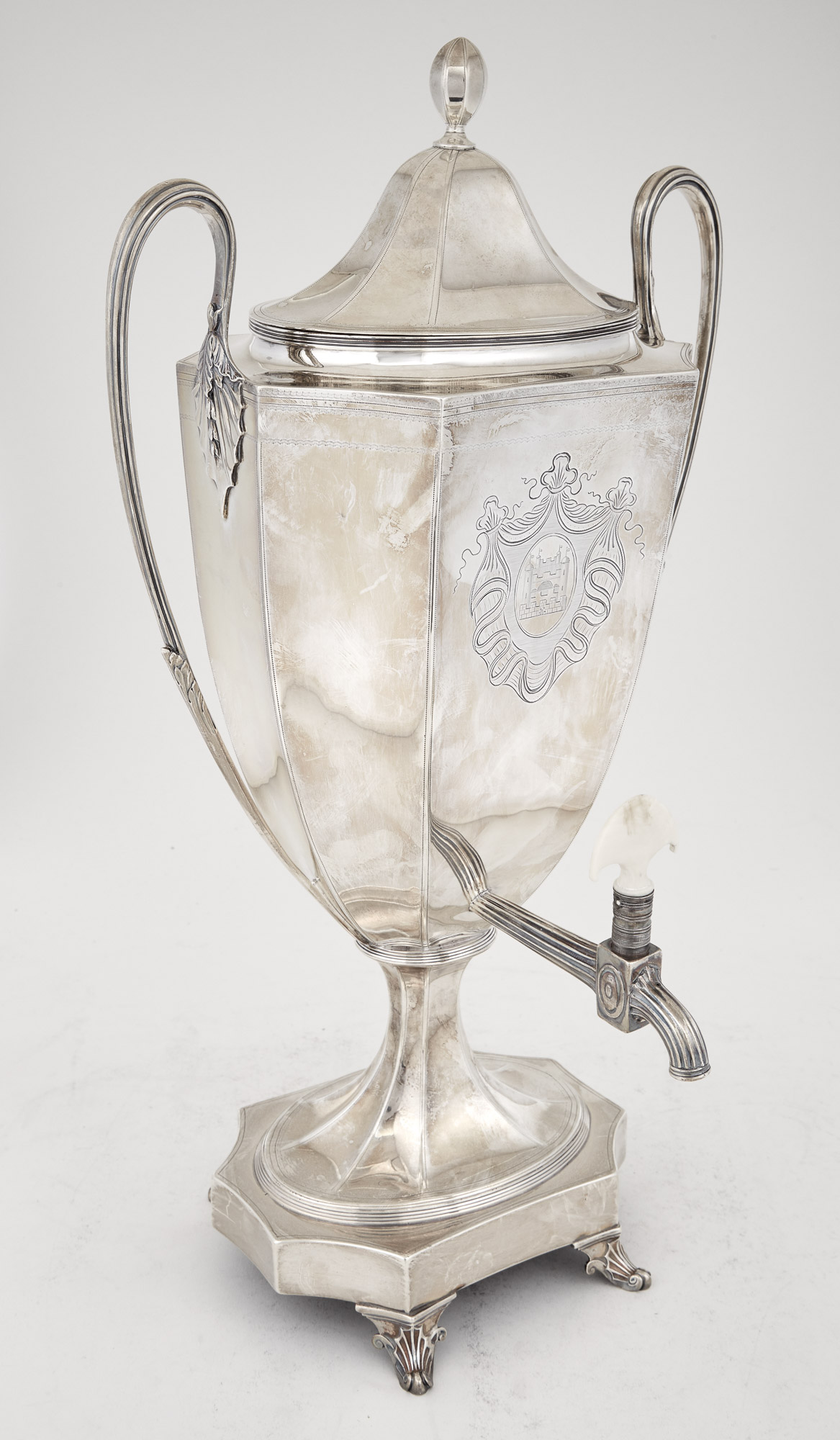 Lot image - Assembled George III Sterling Silver Tea Urn