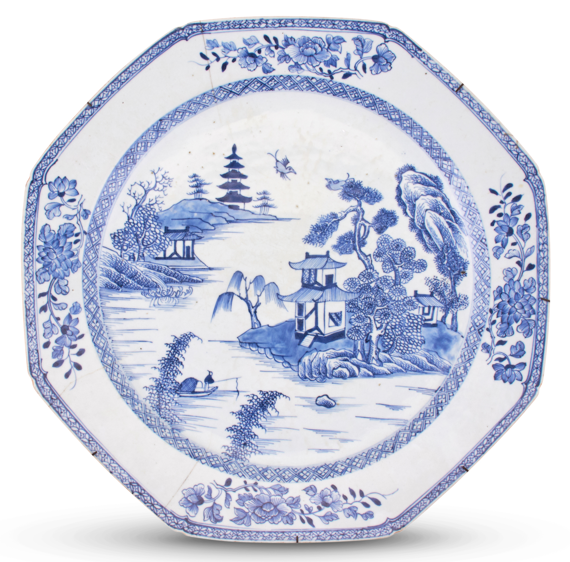 Lot image - A Large Chinese Blue and White Porcelain Charger