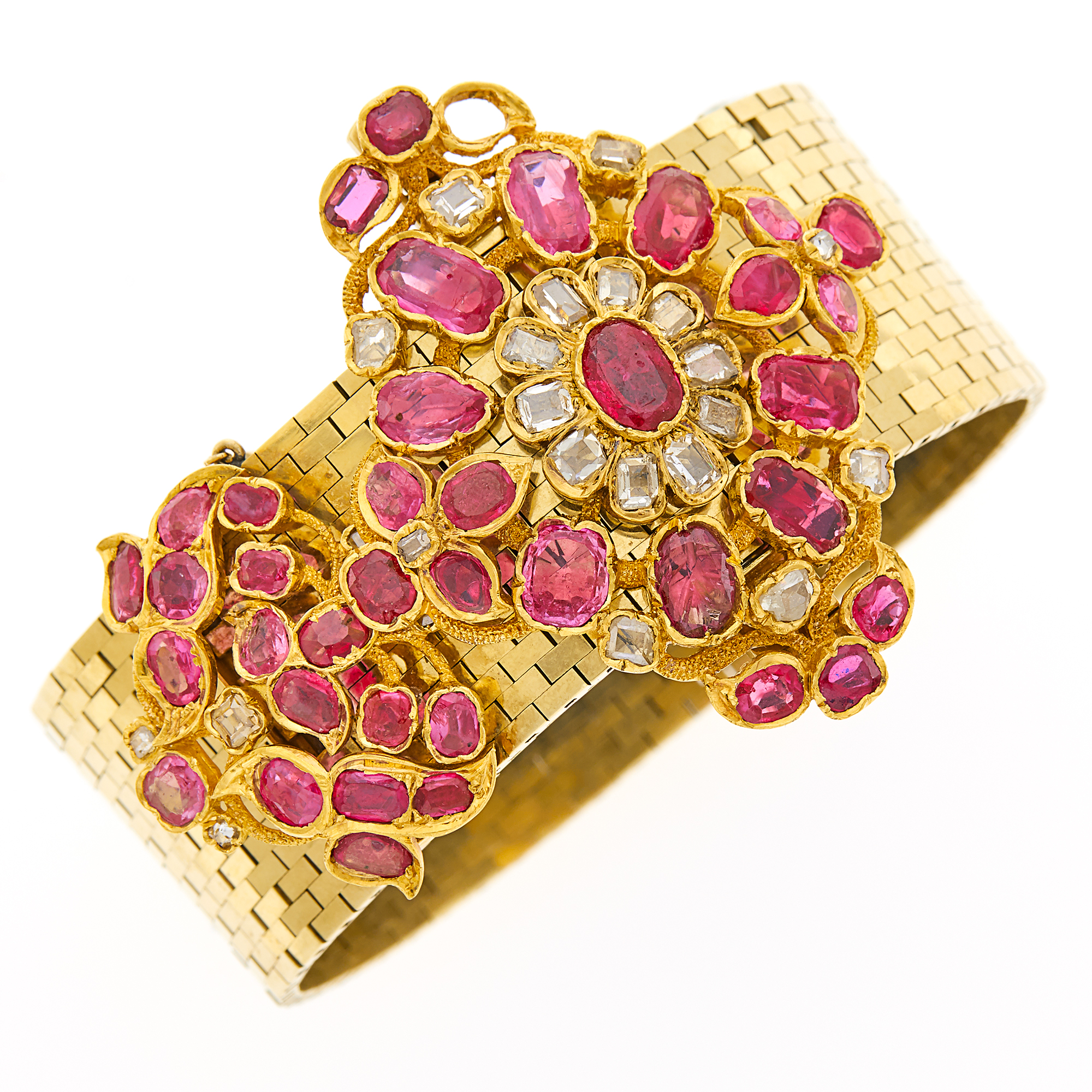 Lot image - Gold, Ruby and Diamond Slide Bracelet