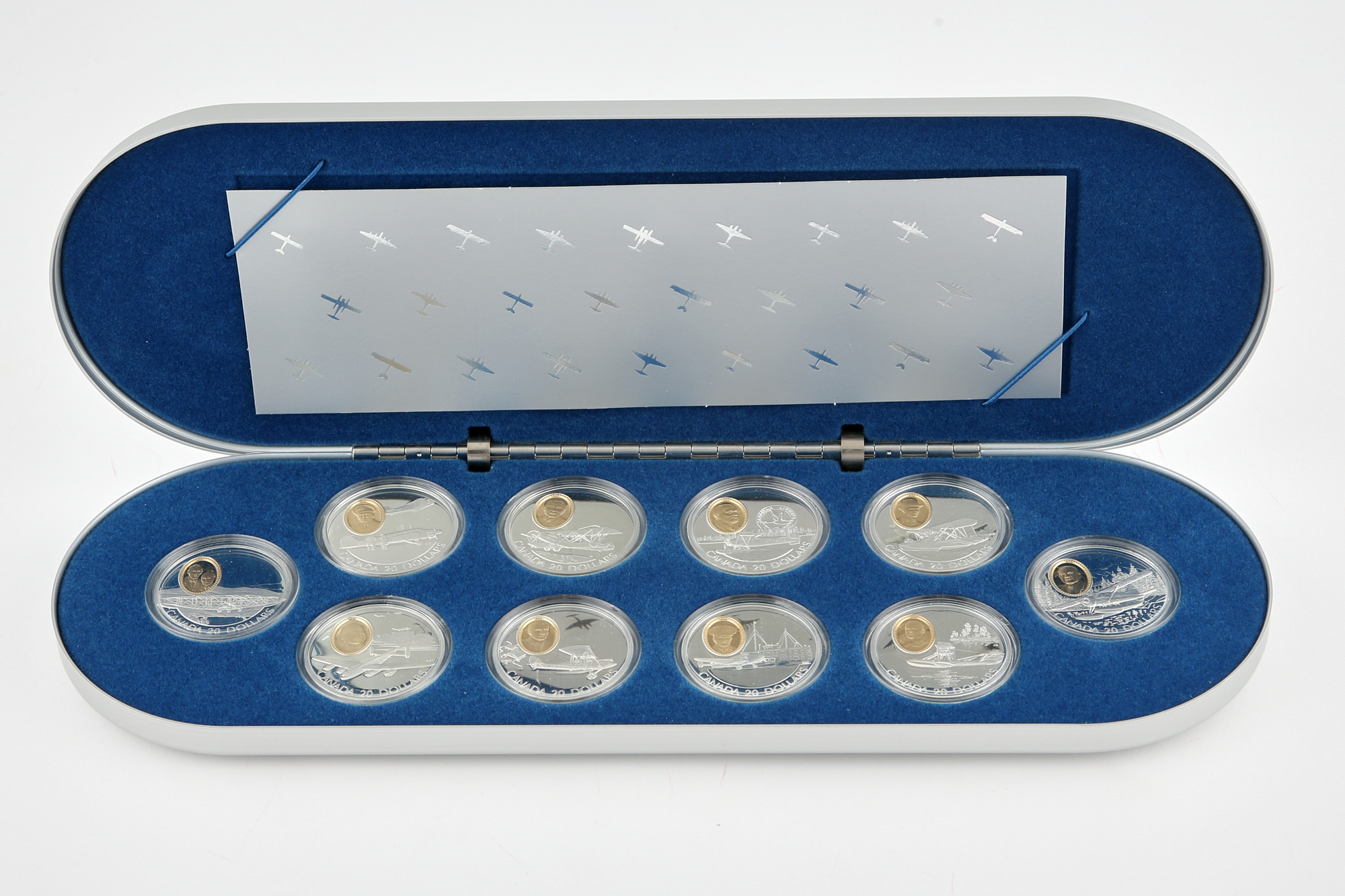 Lot image - Canada 1992-94 50th Anniversary of Flight Set of Ten Bi-Metal Coins