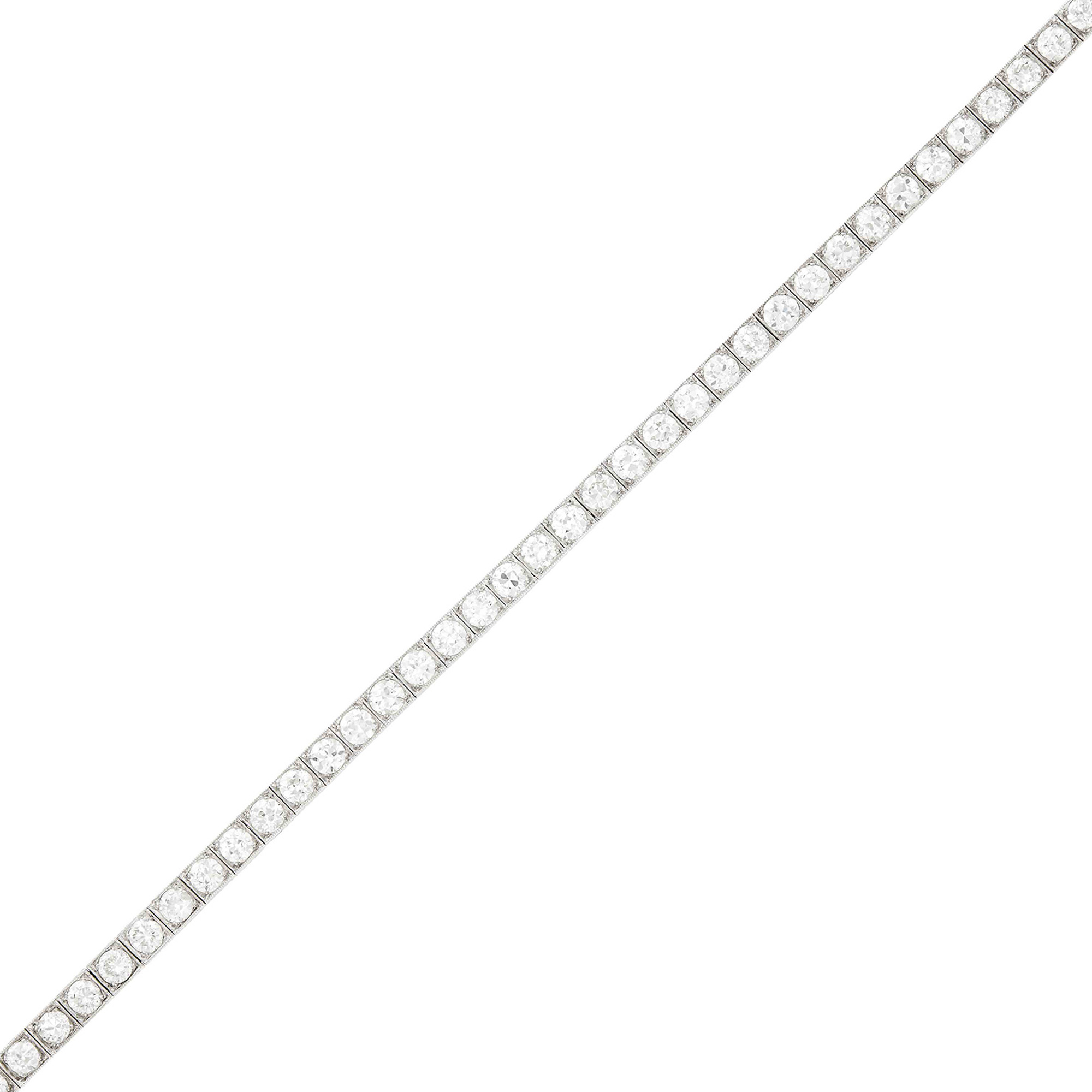 Lot image - Platinum and Diamond Straightline Bracelet