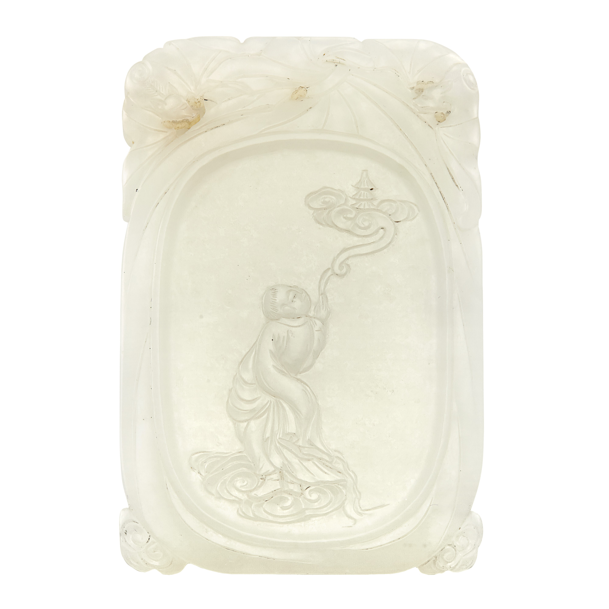 Lot image - Chinese White Jade Plaque