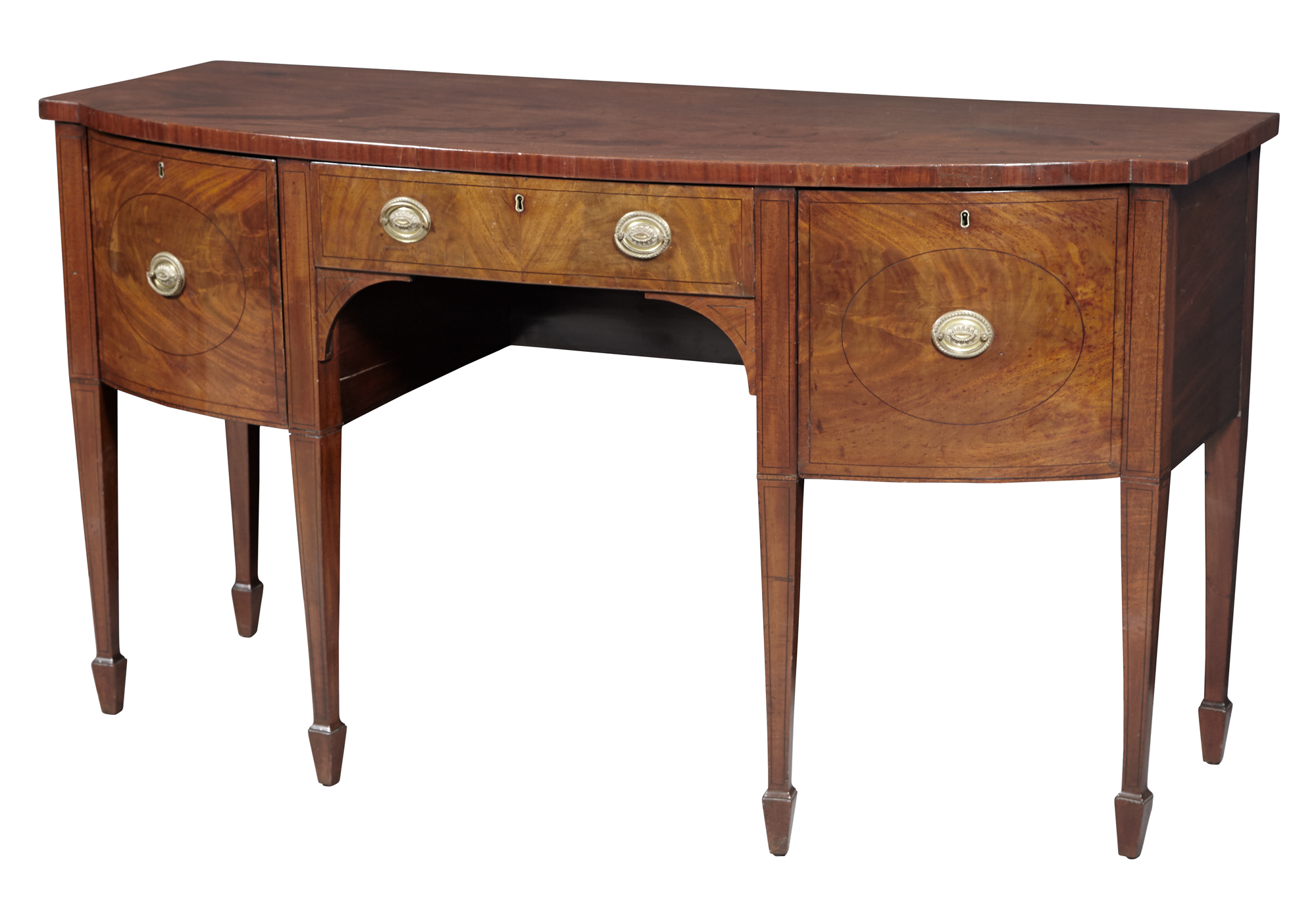 Lot image - George III Inlaid Mahogany Sideboard