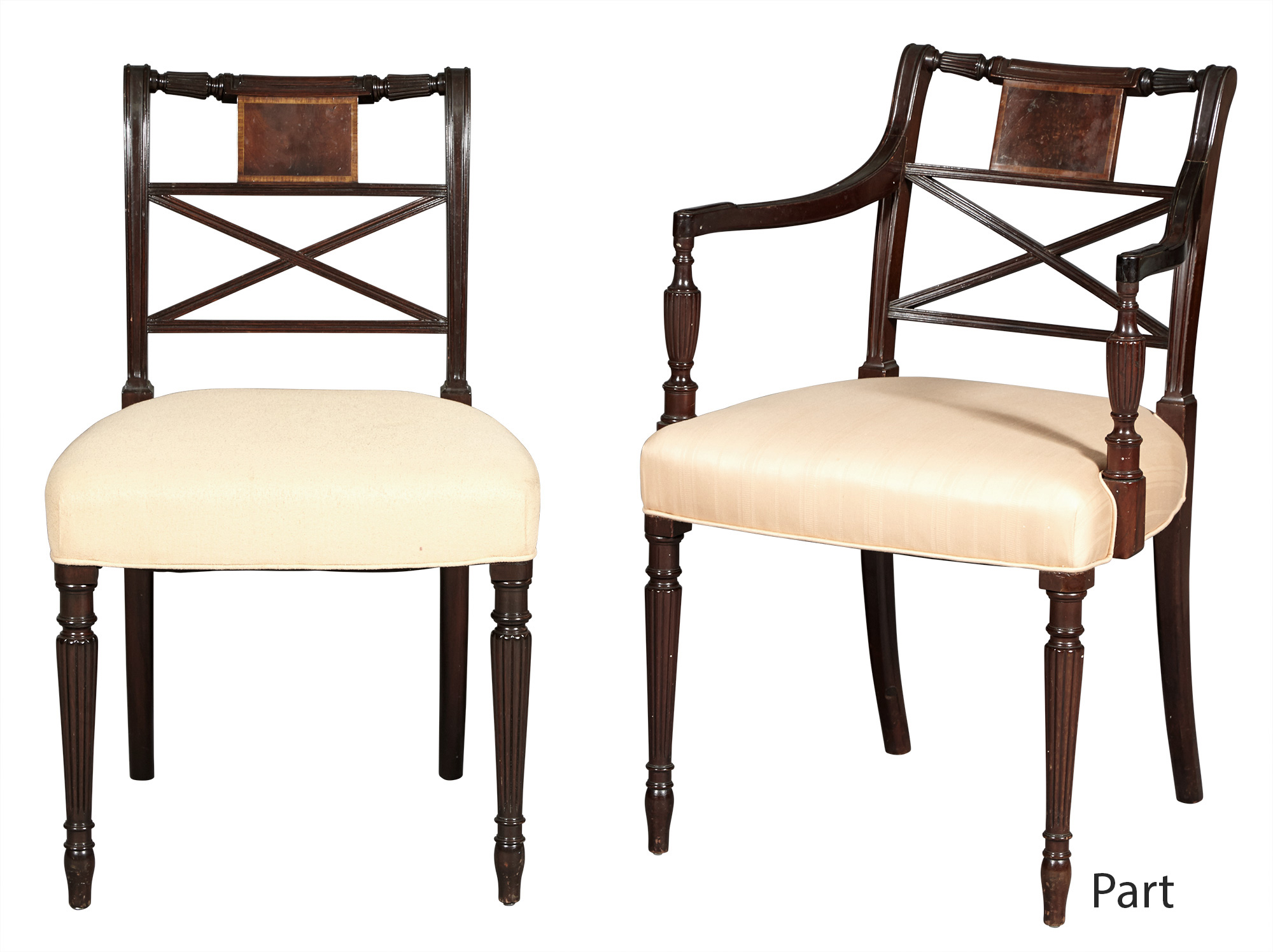 Lot image - Set of Ten Regency Style Mahogany Dining Chairs