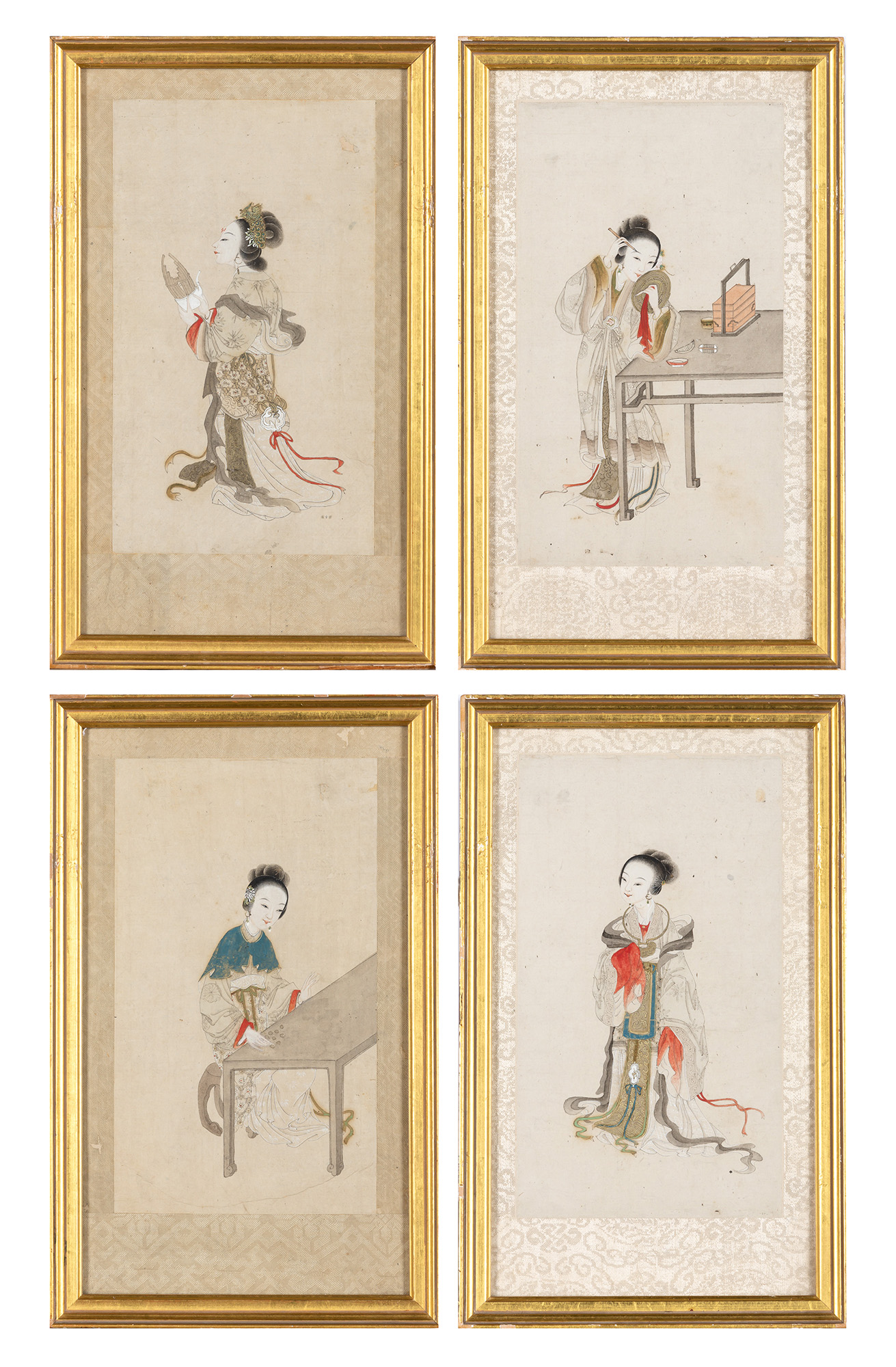 Lot image - Four Chinese School Paintings of Beauties