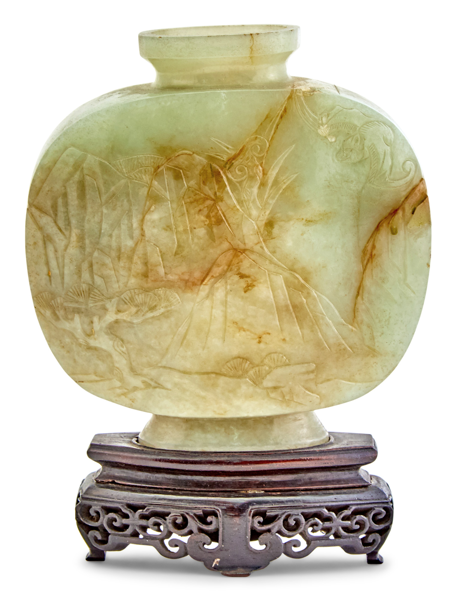 Lot image - A Chinese Celadon Jade Vase