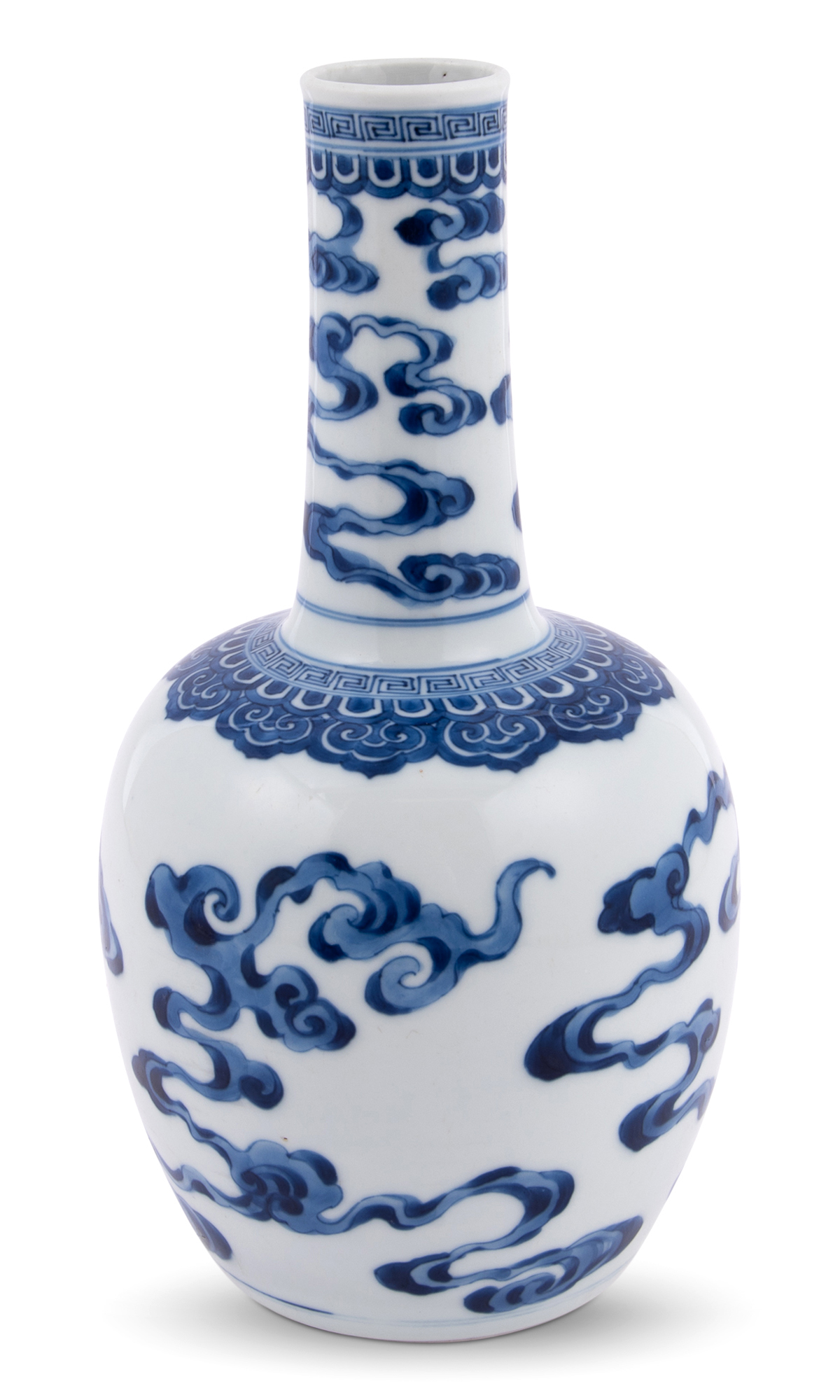 Lot image - A Chinese Blue and White Porcelain Mallet Vase