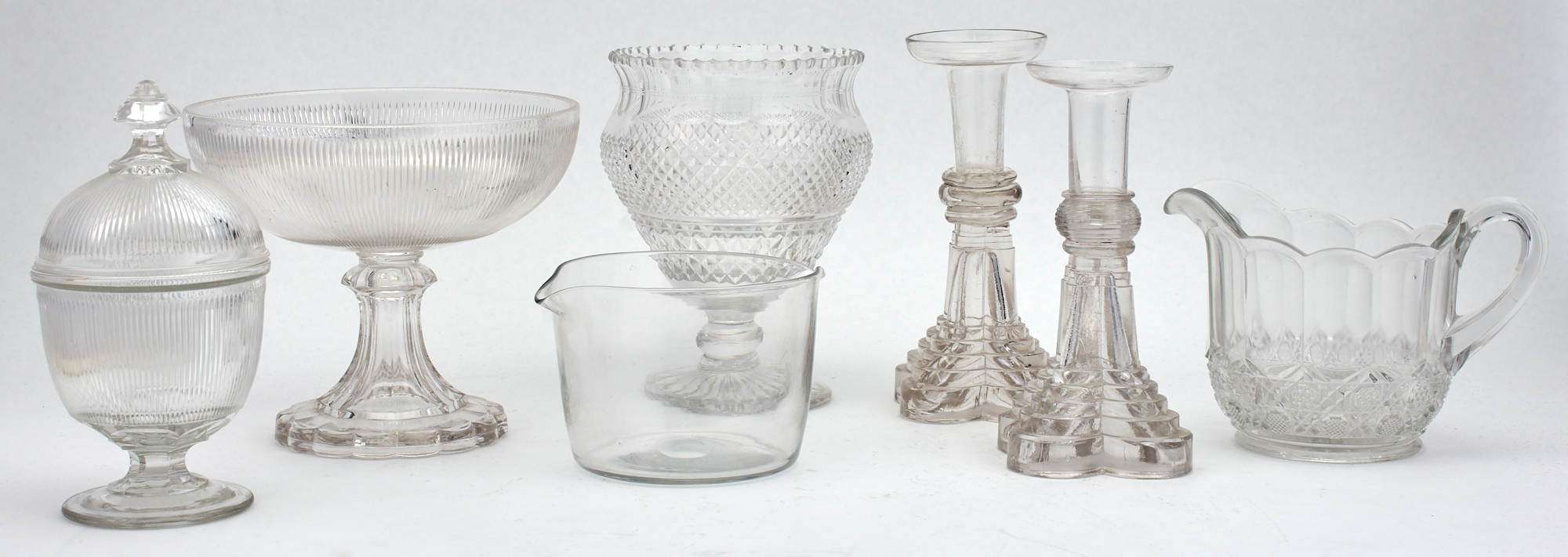 Lot image - Group of Mold-Blown and Pressed Glass Articles