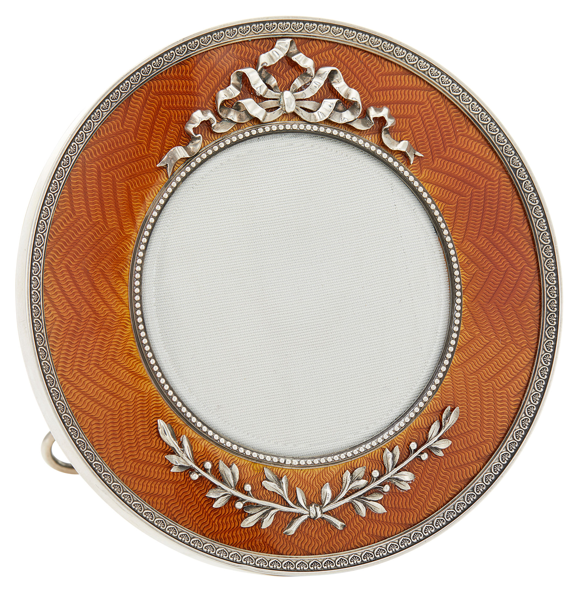 Lot image - Fabergé Silver and Guilloché Enamel Photograph Frame