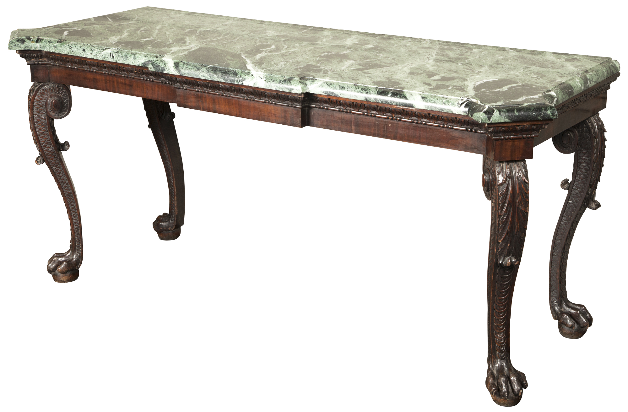 Lot image - George II Style Mahogany and Marble Top Console