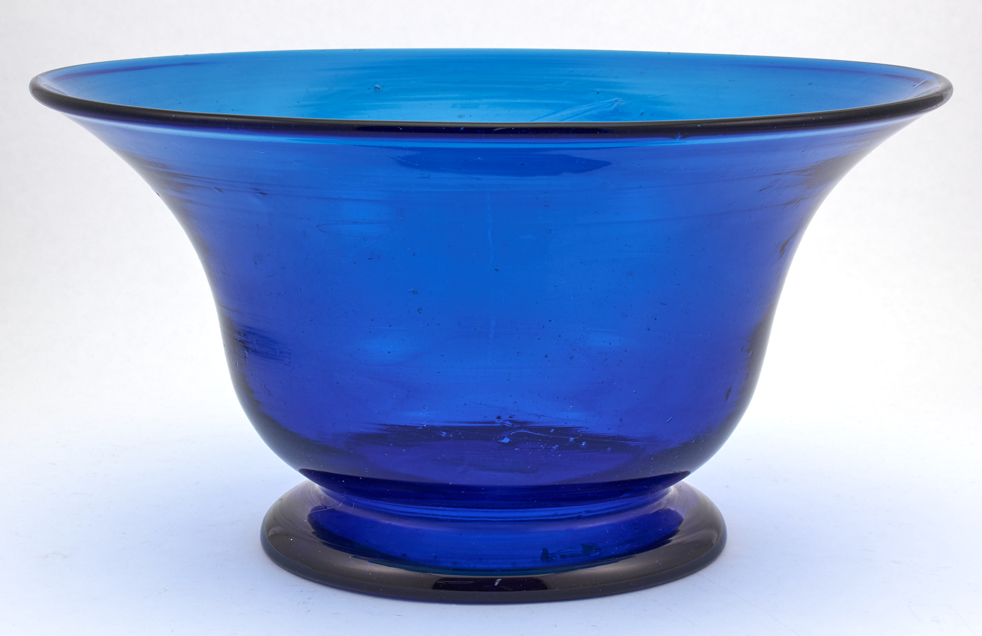 Lot image - Blue Glass Bowl with Flared Rim