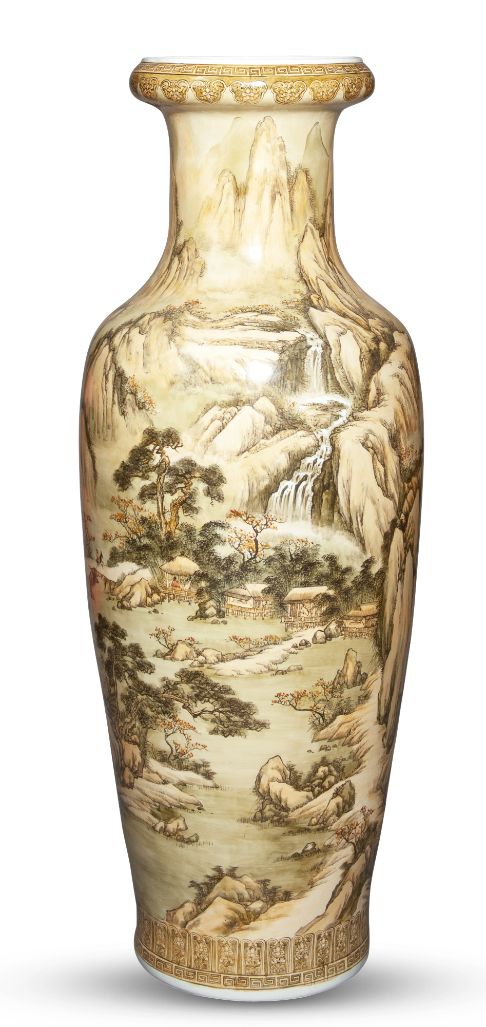 Lot image - An Exceptionally Large Chinese Enameled Porcelain Floor Vase