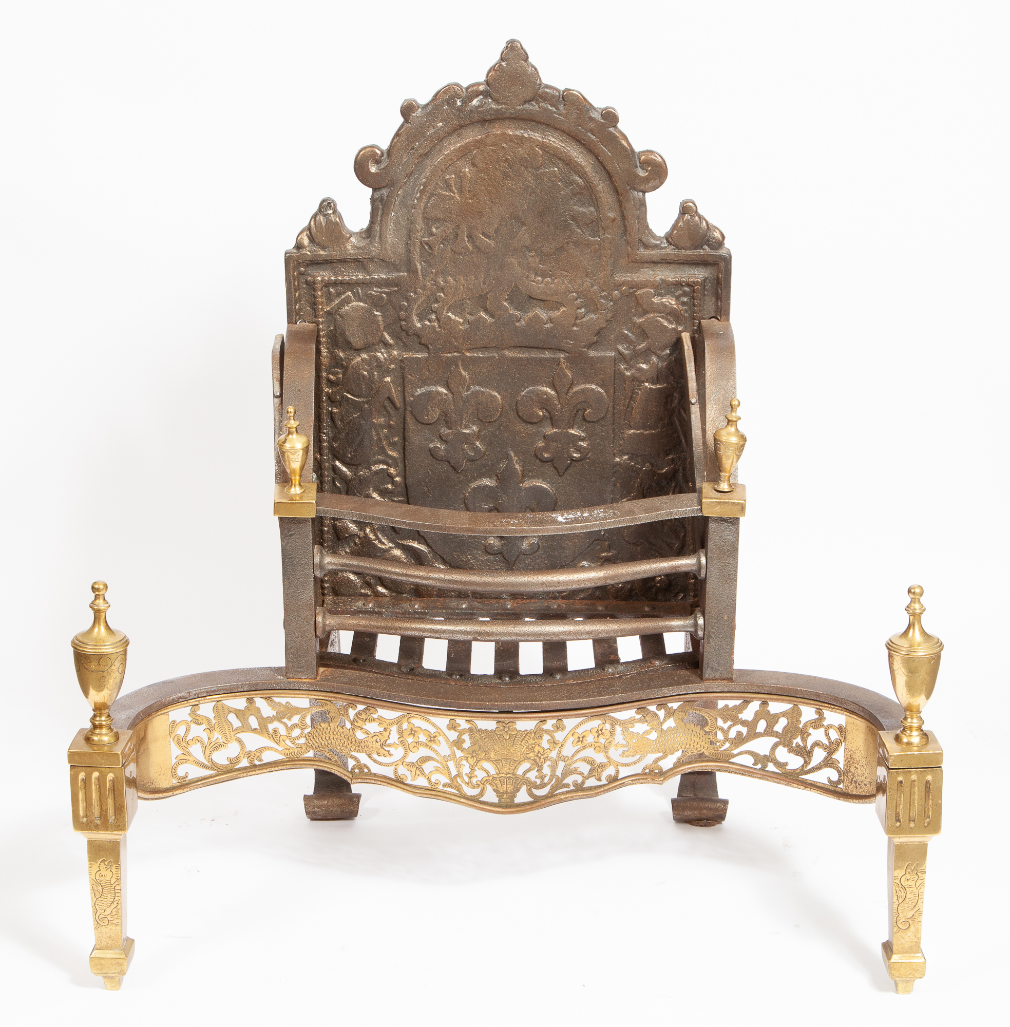 Lot image - Iron and Brass Fireplace Screen