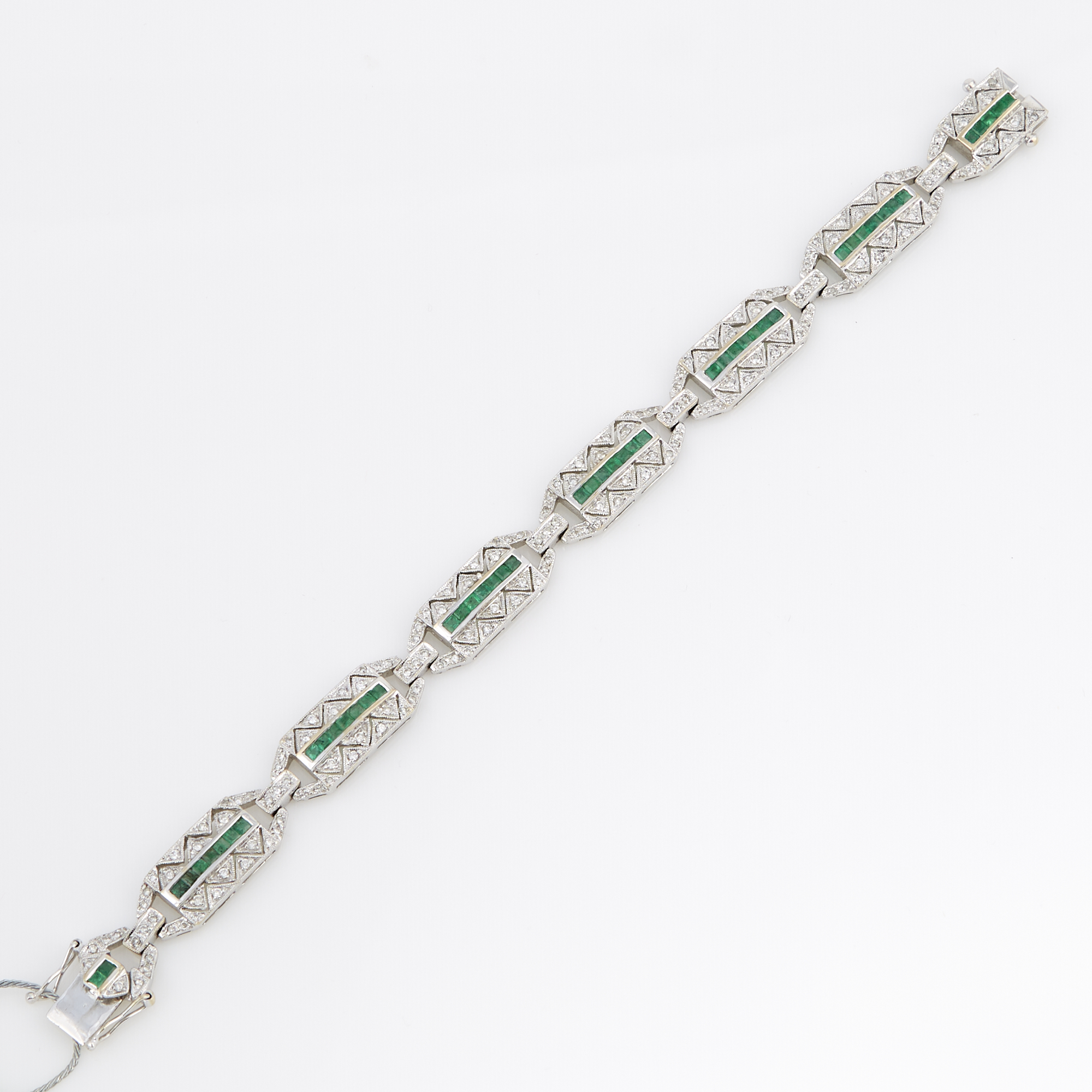 Lot image - Diamond and Stone Flexible Bracelet, 175 diamonds about 1.50 cts., 18K 19 dwt. all